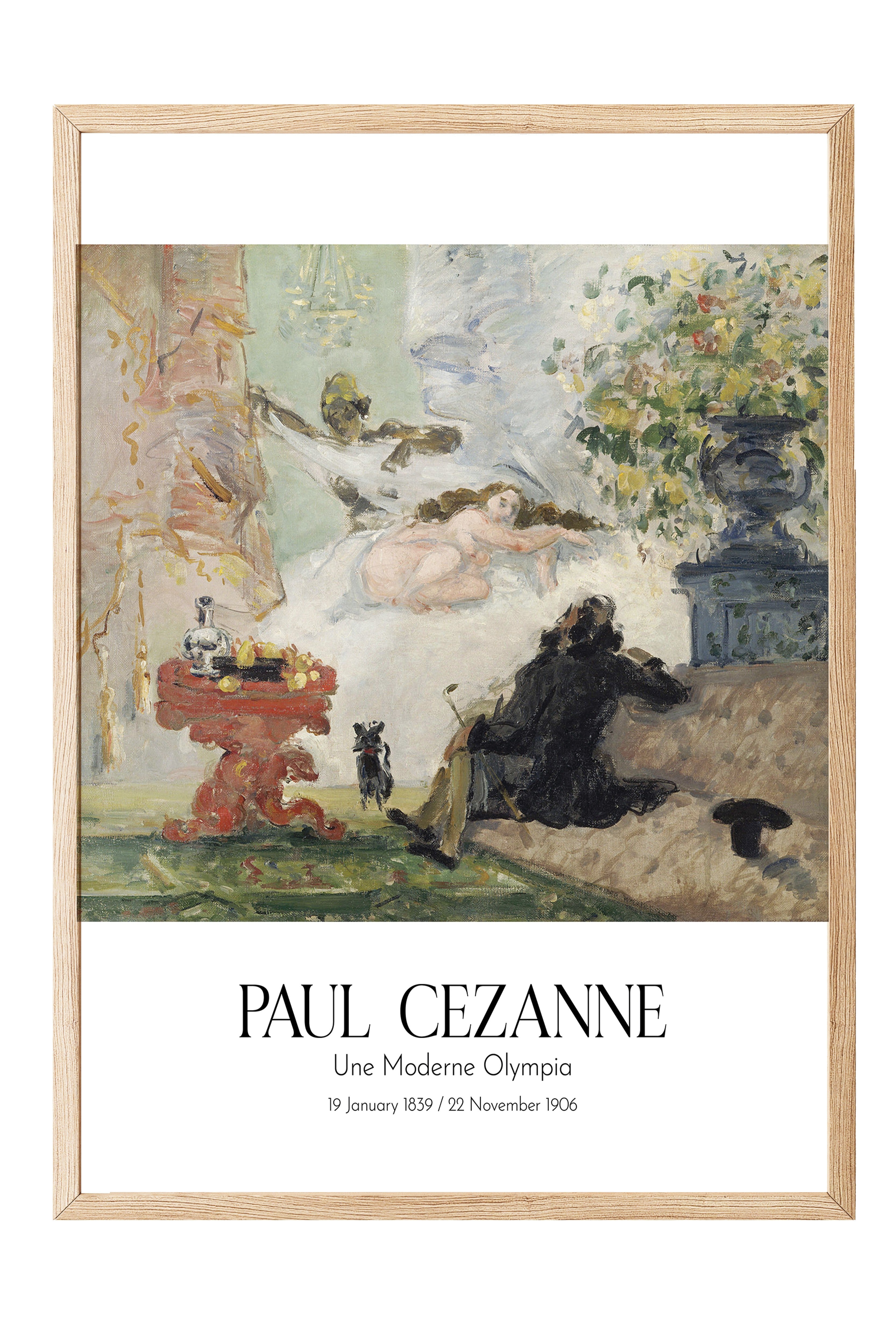 Paul Cezanne - Une Moderne Olympia, Ahşap Çerçeveli Tablo, Sanat Serisi NO:110487