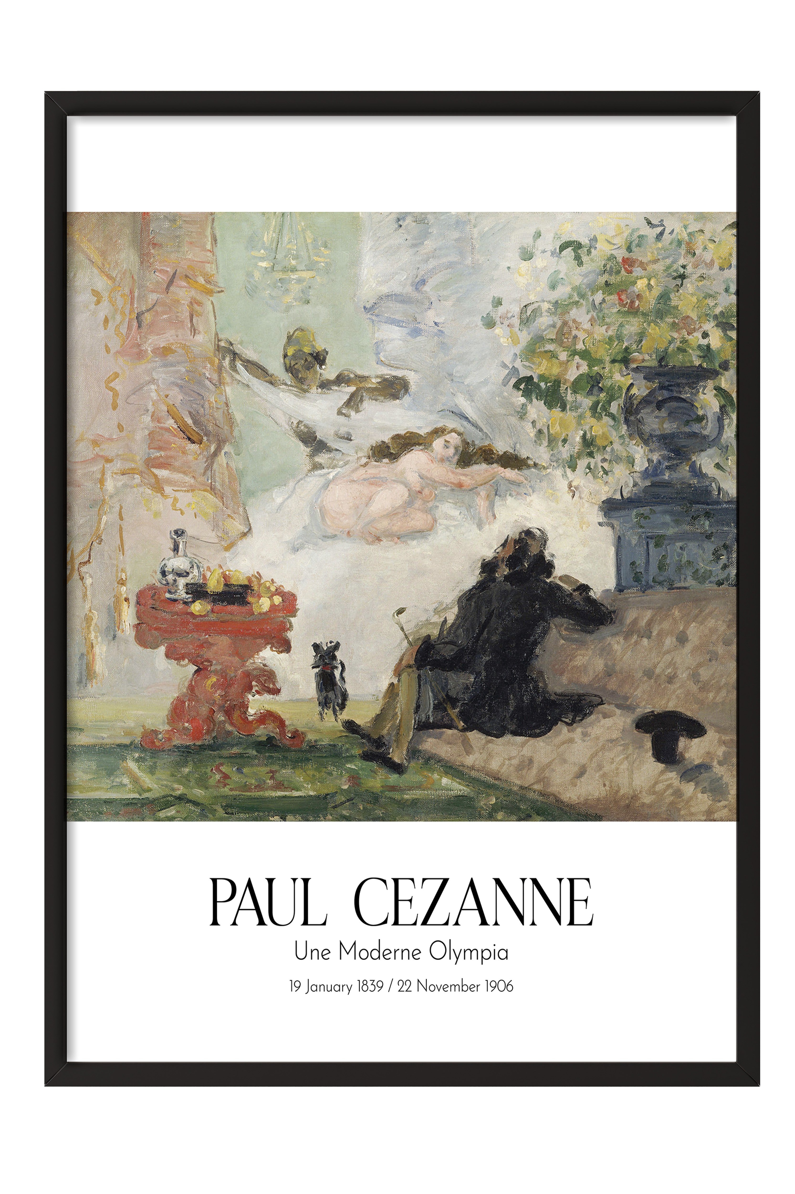 Paul Cezanne - Une Moderne Olympia, Siyah Çerçeveli Tablo, Sanat Serisi NO:110487