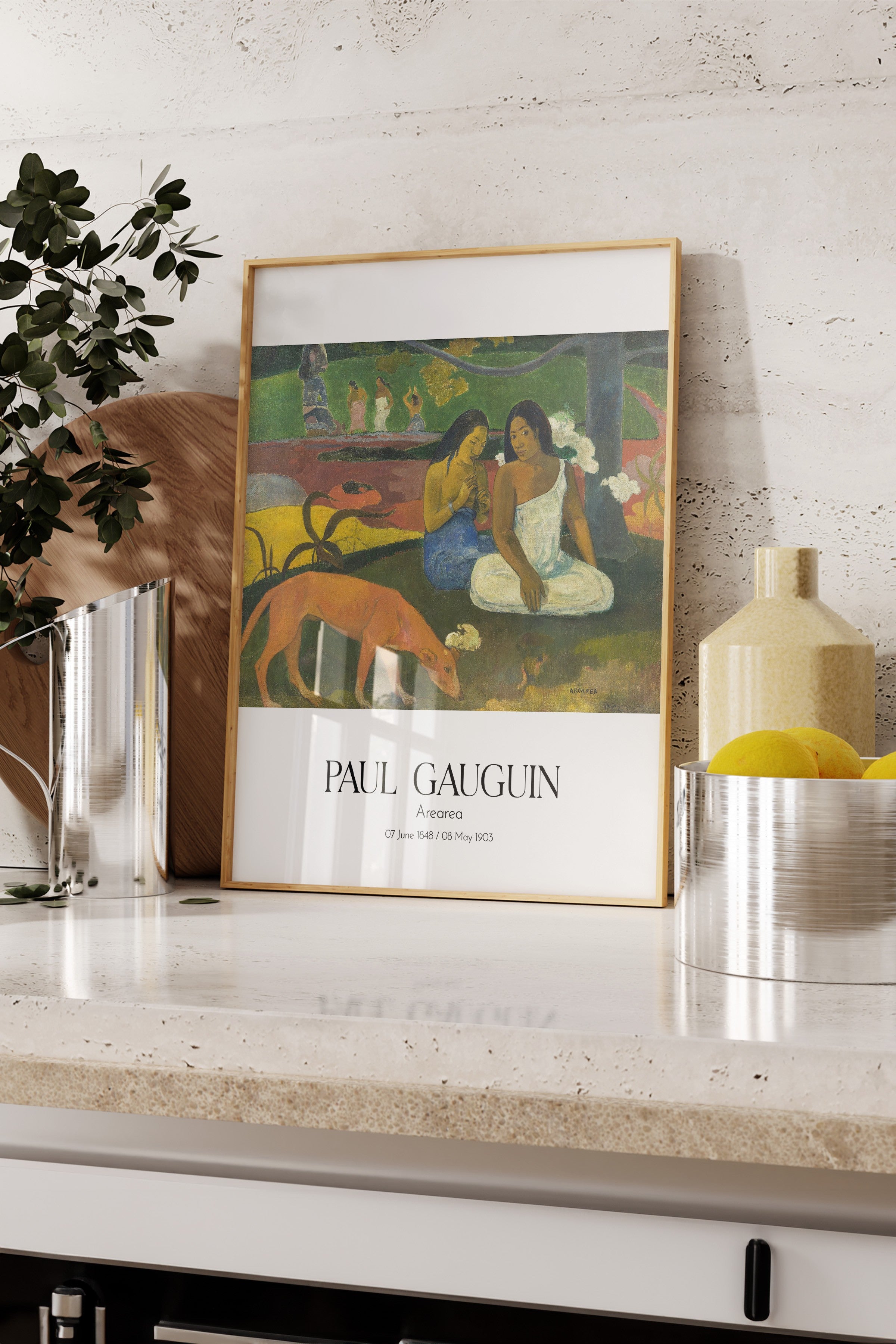 Paul Gauguin - Arearea, Ahşap Çerçeveli Tablo, Sanat Serisi NO:110543