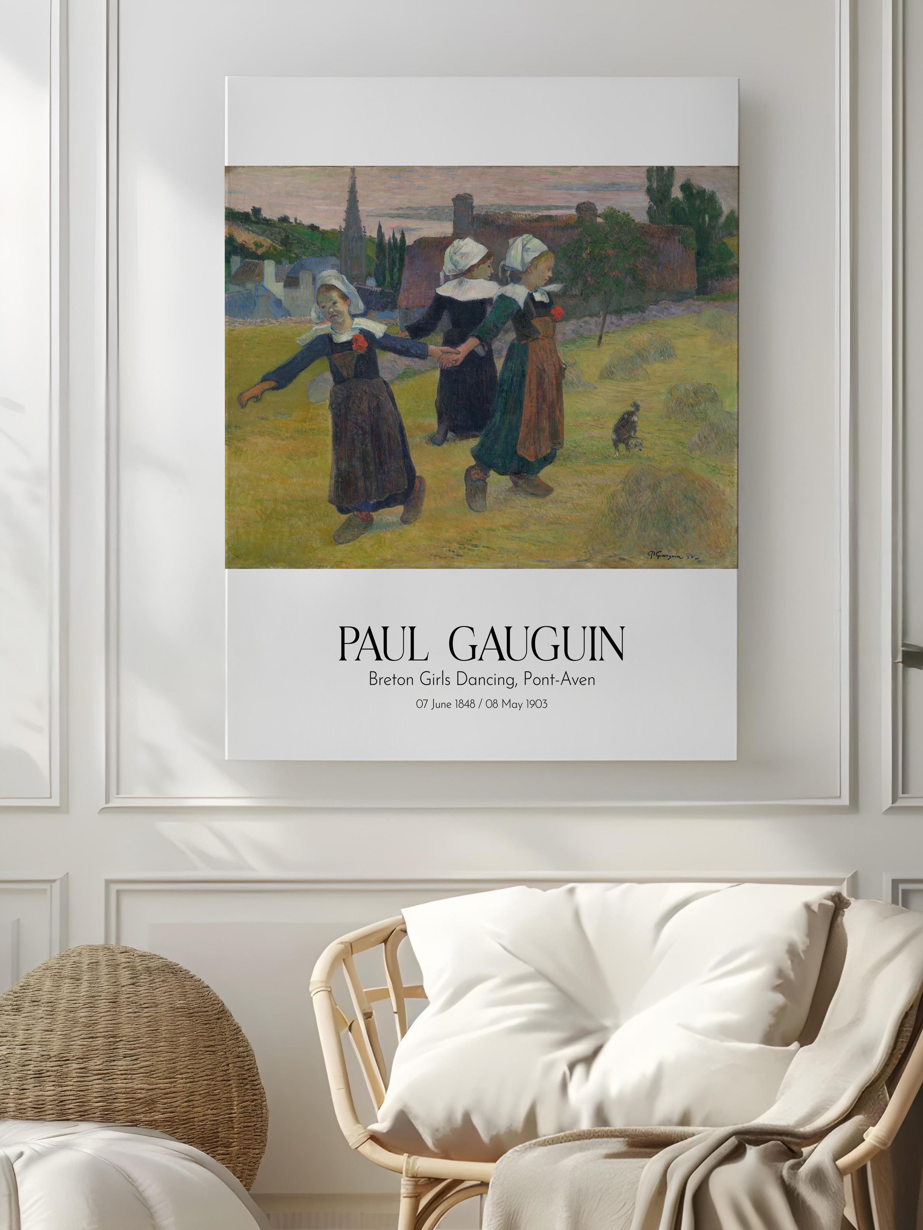 Paul Gauguin - Breton Girls Dancing, Pont-Aven, Kanvas Tablo, Sanat Serisi NO:110544