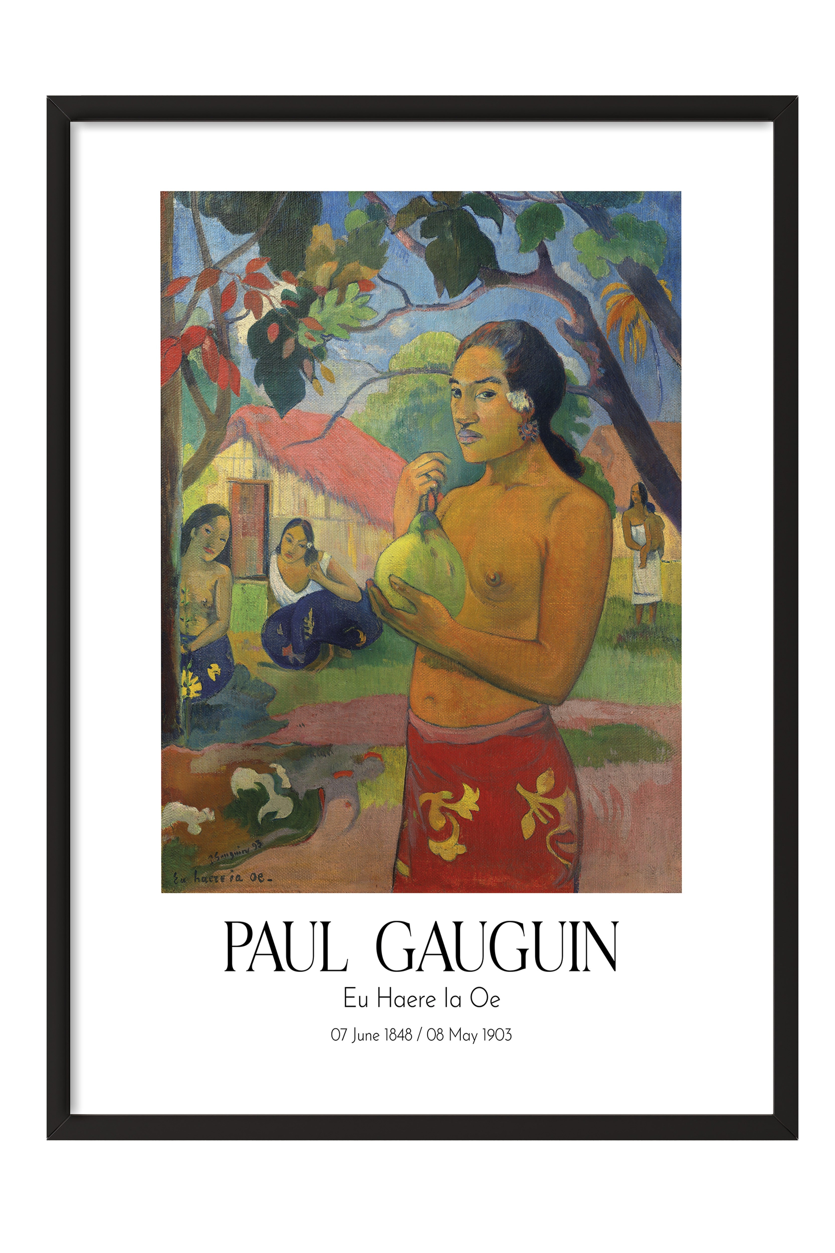Paul Gauguin - Eu Haere Ia Oe, Siyah Çerçeveli Tablo, Sanat Serisi NO:110571