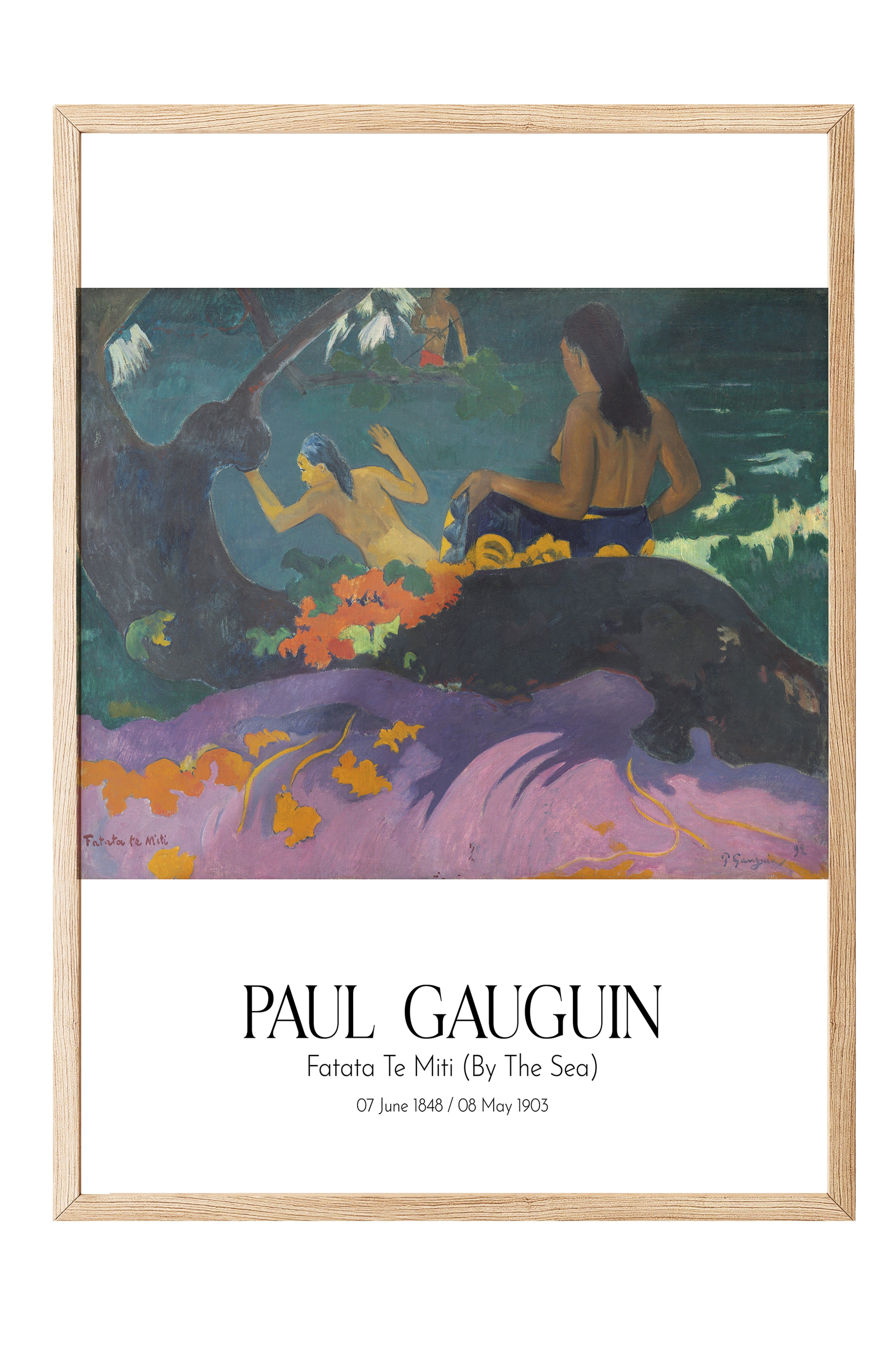Paul Gauguin - Fatata Te Miti (By The Sea), Ahşap Çerçeveli Tablo, Sanat Serisi NO:110546