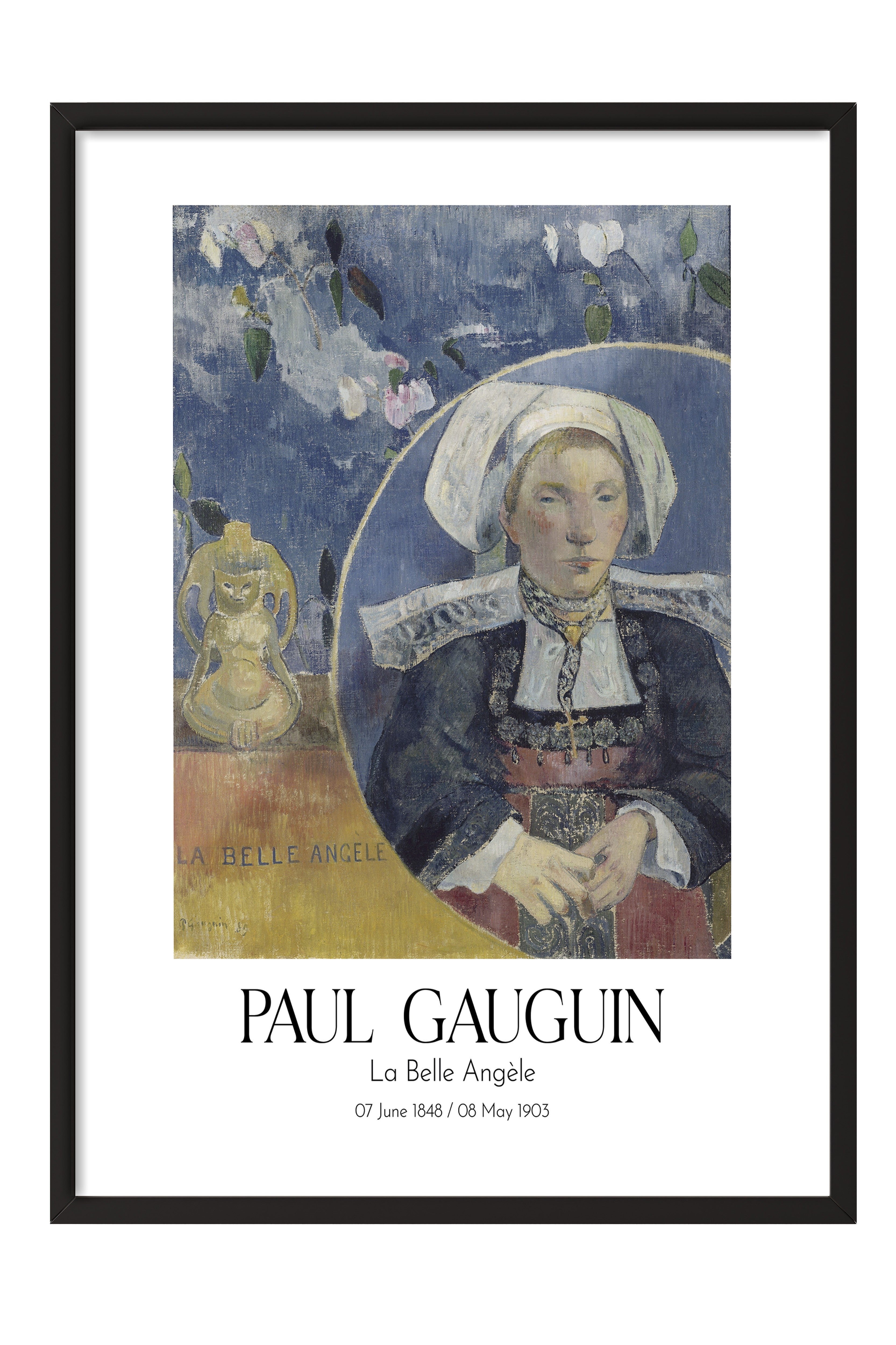 Paul Gauguin - La Belle Angèle, Siyah Çerçeveli Tablo, Sanat Serisi NO:110547