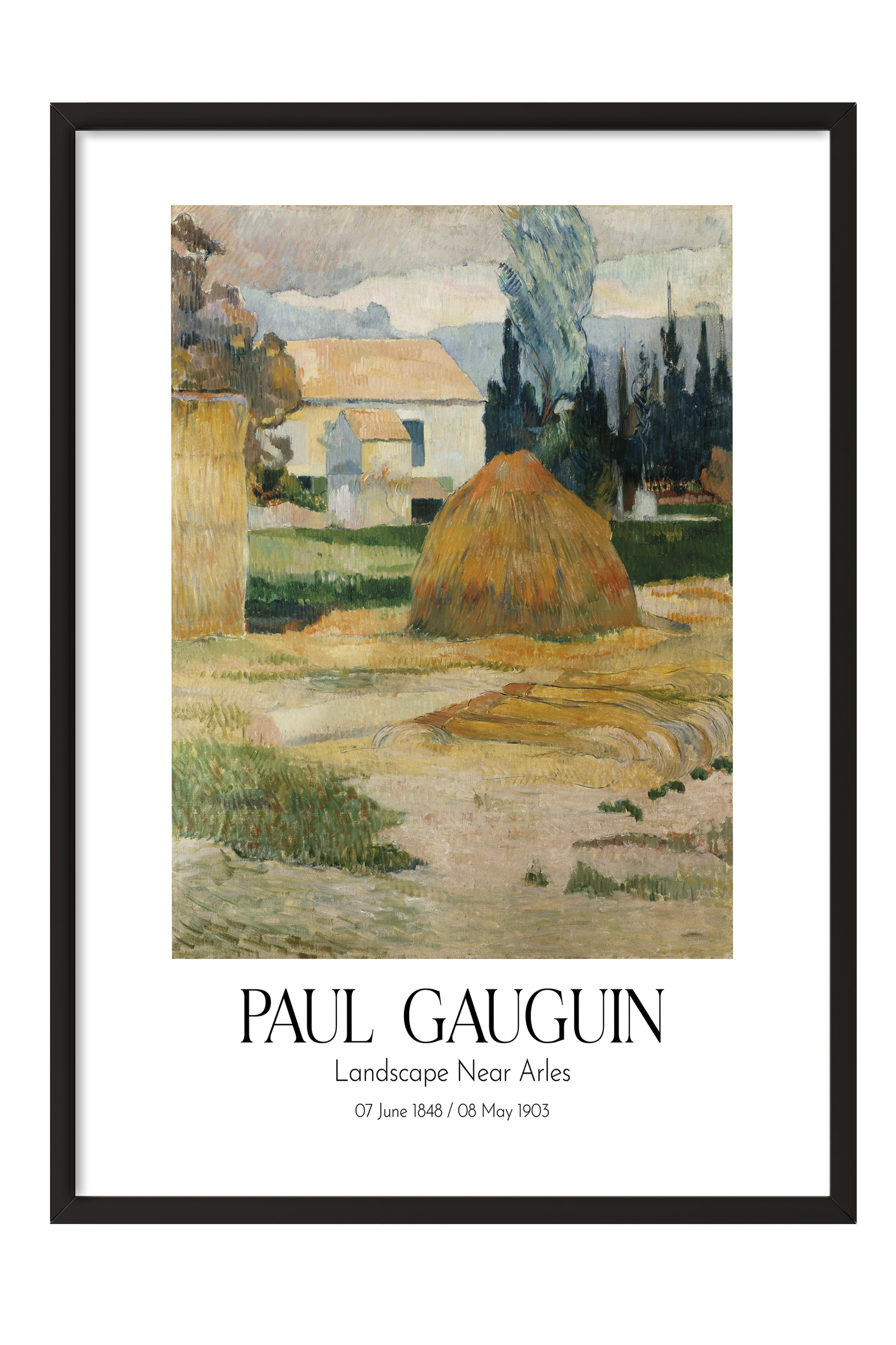 Paul Gauguin - Landscape Near Arles, Siyah Çerçeveli Tablo, Sanat Serisi NO:110549