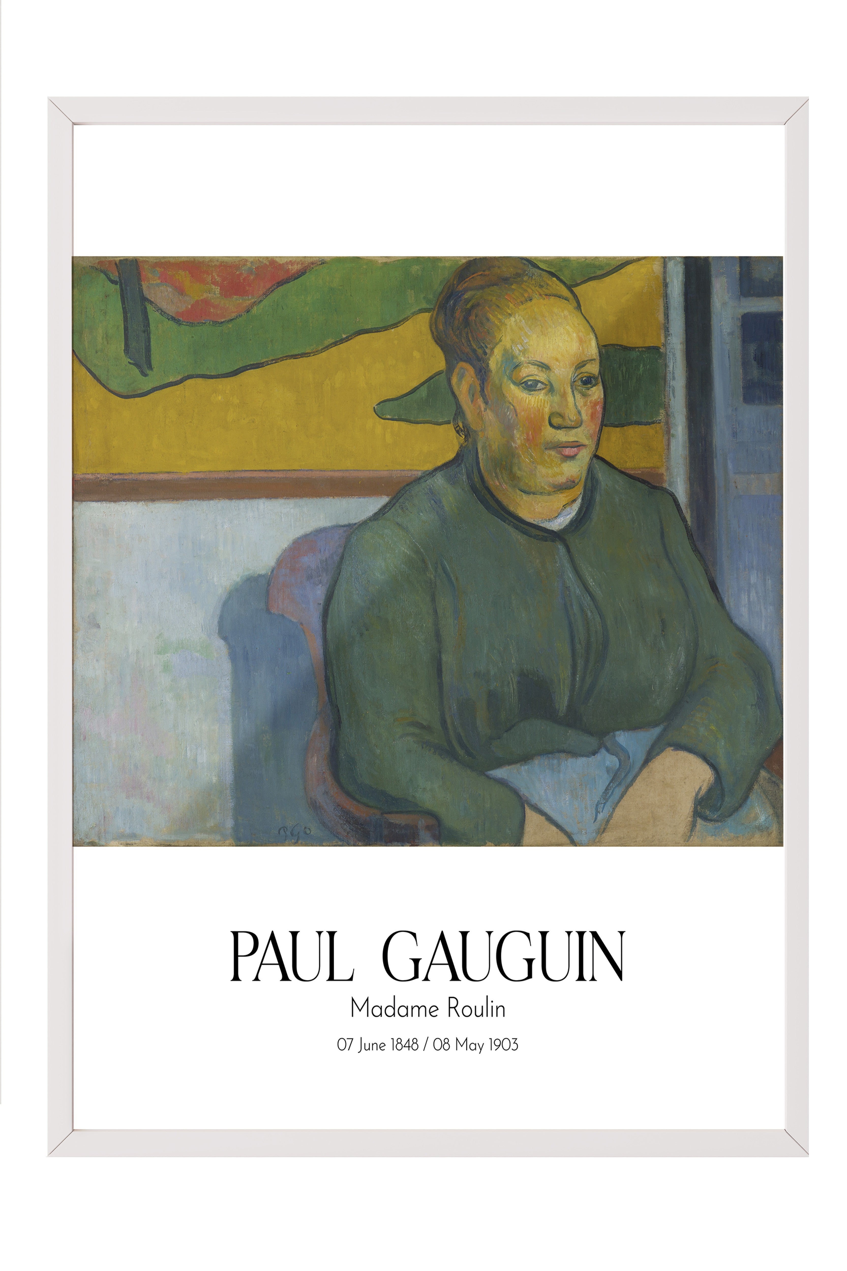 Paul Gauguin - Madame Roulin, Beyaz Çerçeveli Tablo, Sanat Serisi NO:110551