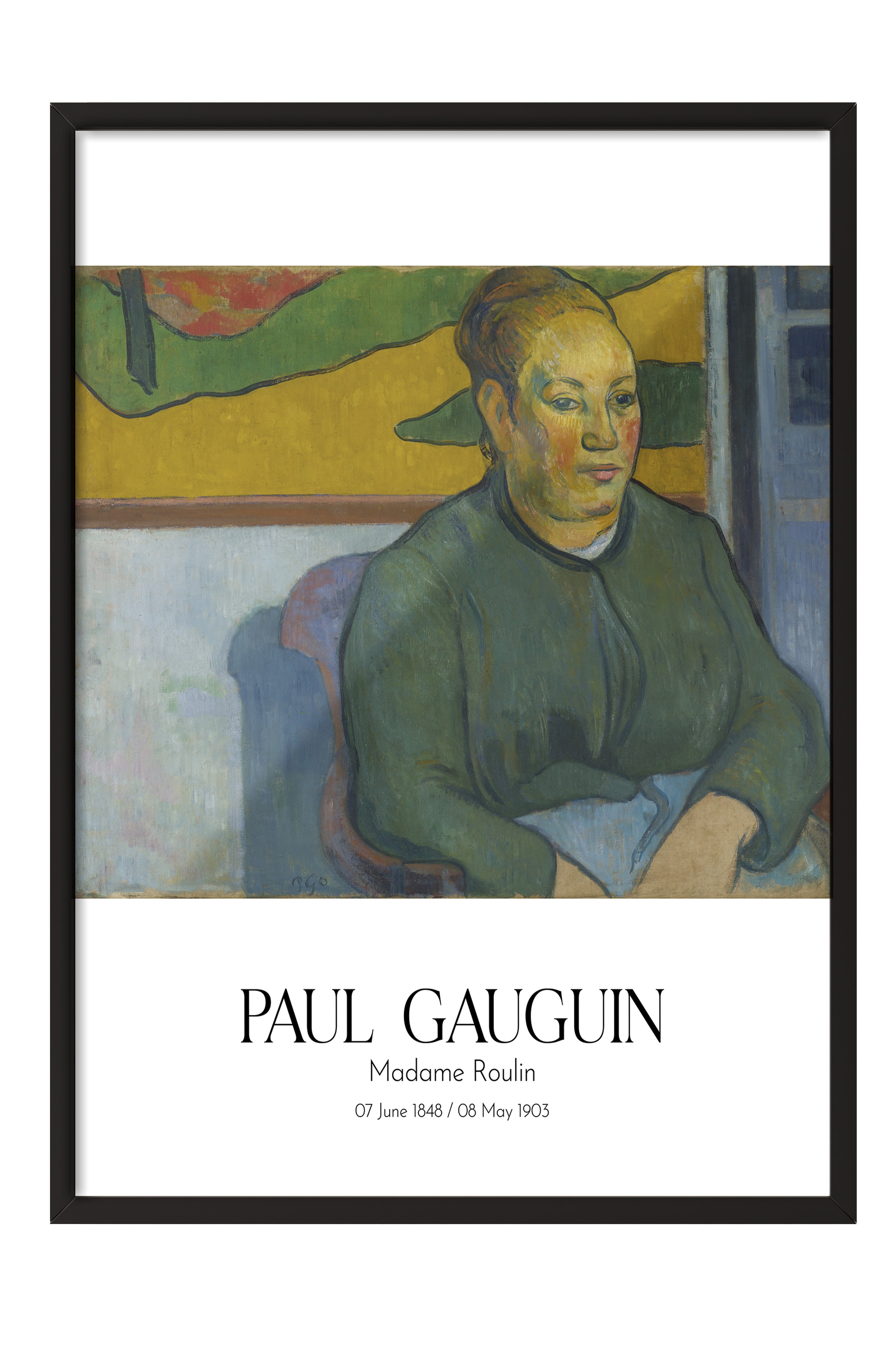 Paul Gauguin - Madame Roulin, Siyah Çerçeveli Tablo, Sanat Serisi NO:110551