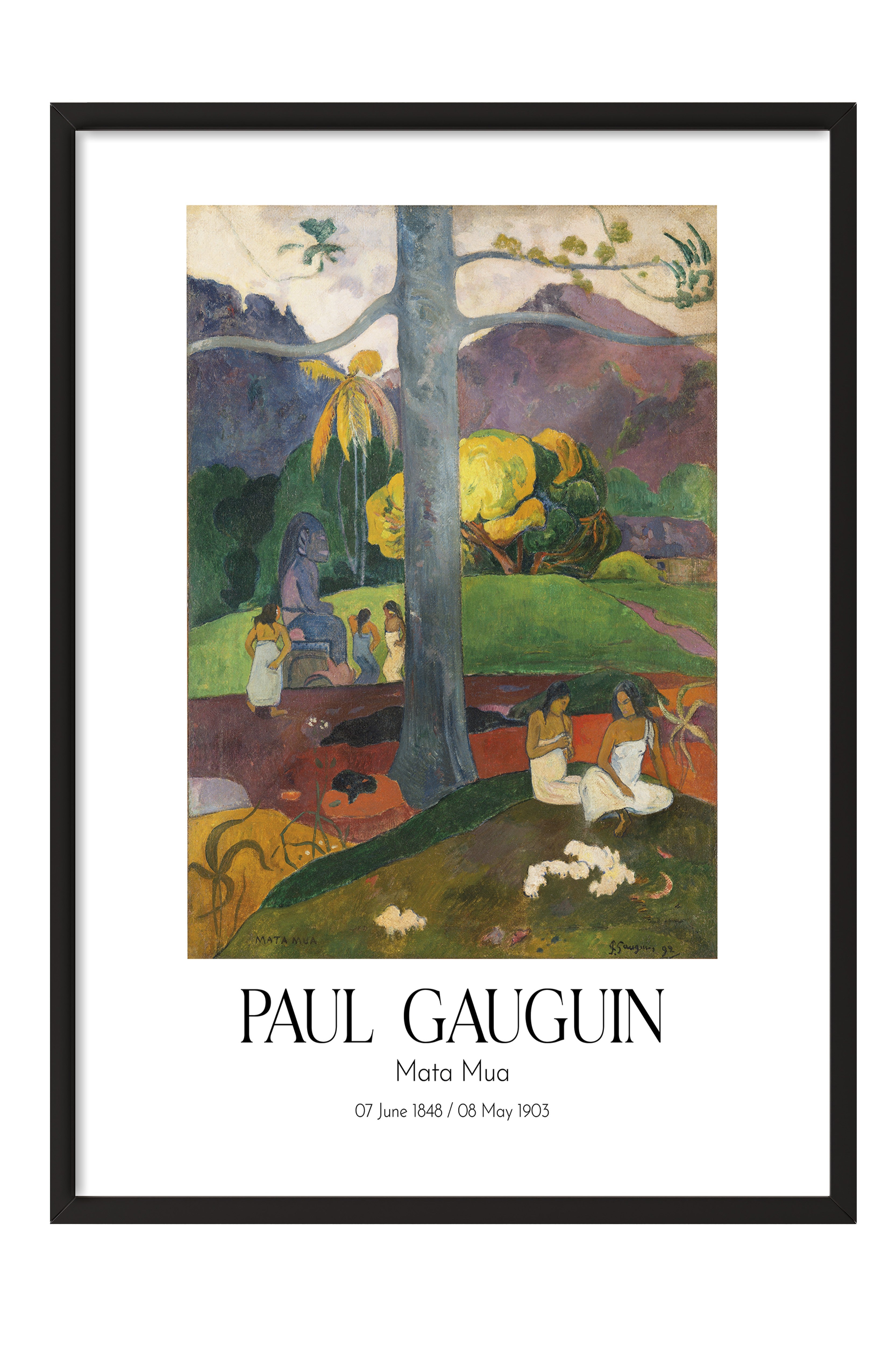 Paul Gauguin - Mata Mua, Siyah Çerçeveli Tablo, Sanat Serisi NO:110574
