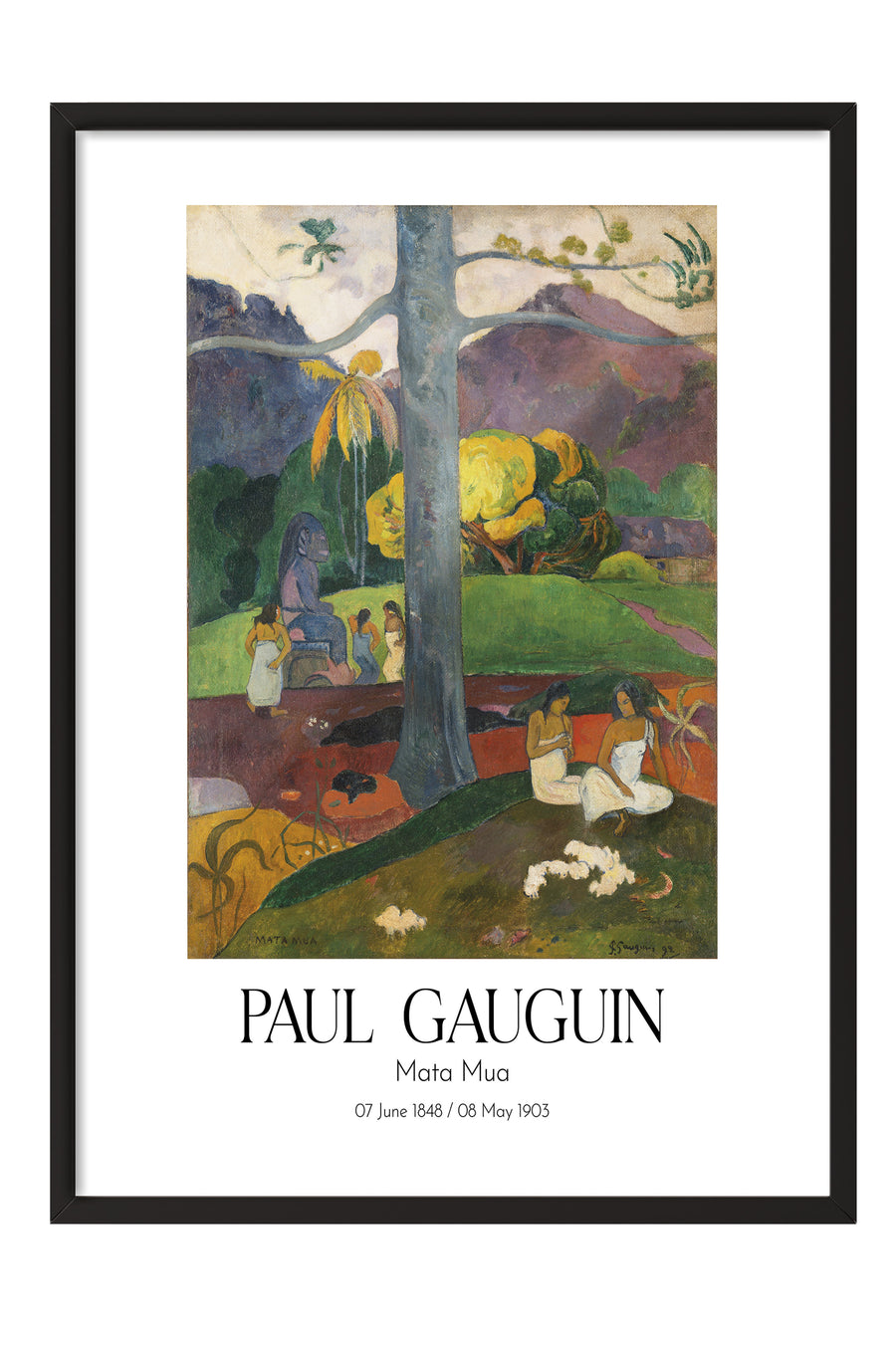 Paul Gauguin - Mata Mua, Siyah Çerçeveli Tablo, Sanat Serisi NO:110574