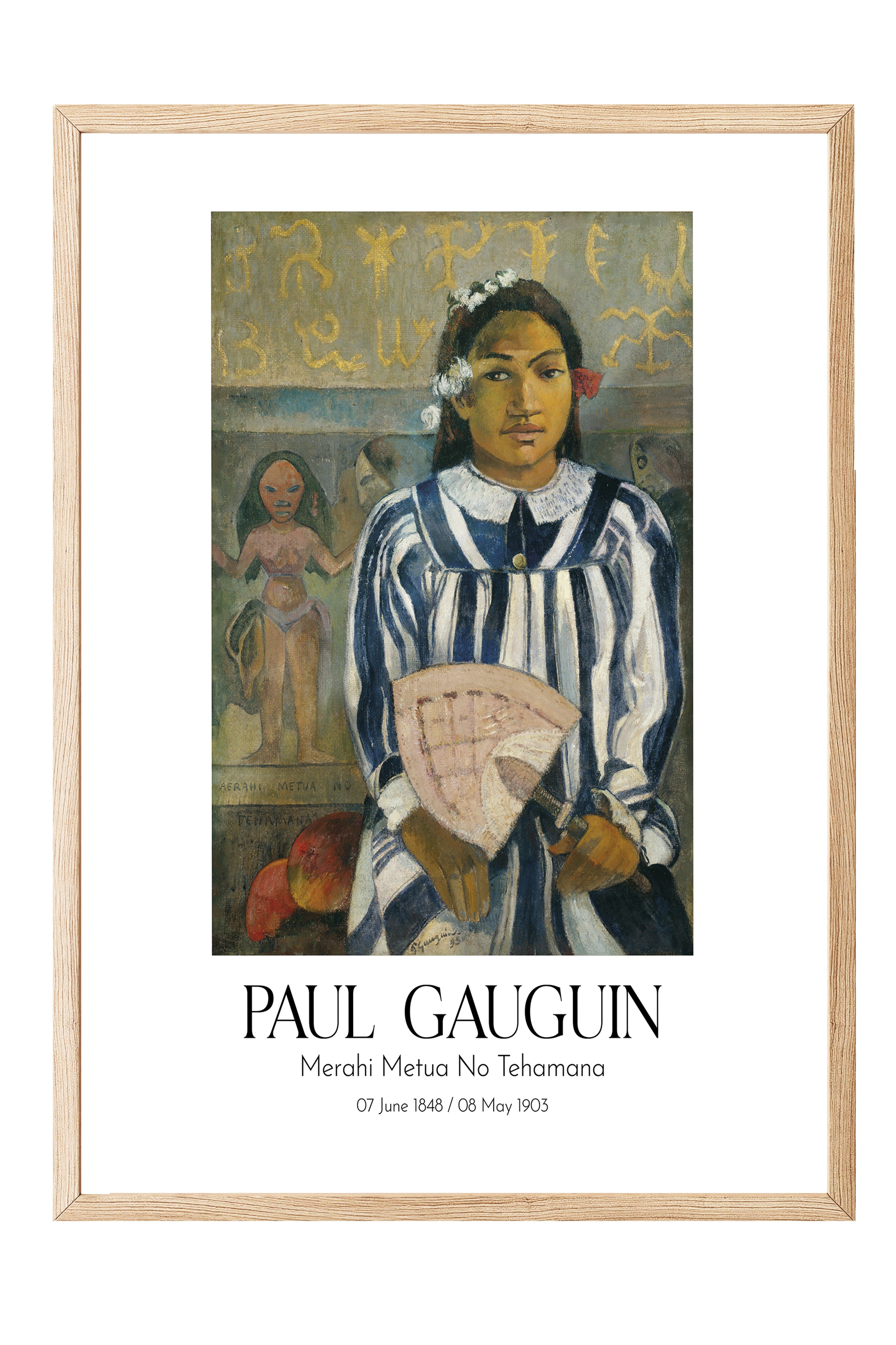 Paul Gauguin - Merahi Metua No Tehamana, Ahşap Çerçeveli Tablo, Sanat Serisi NO:110573