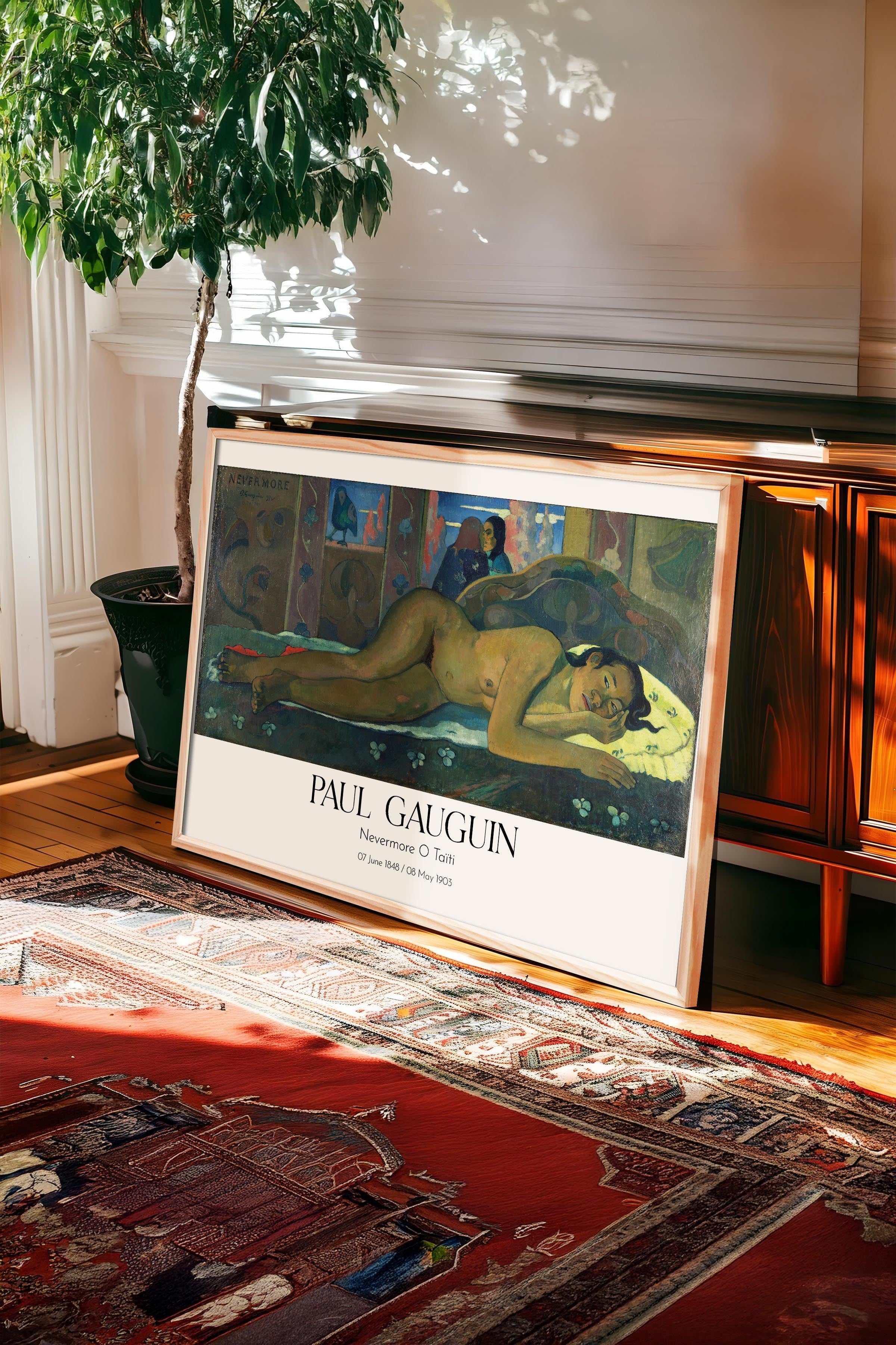Paul Gauguin - Nevermore O Taïti, Ahşap Çerçeveli Tablo, Sanat Serisi NO:110586