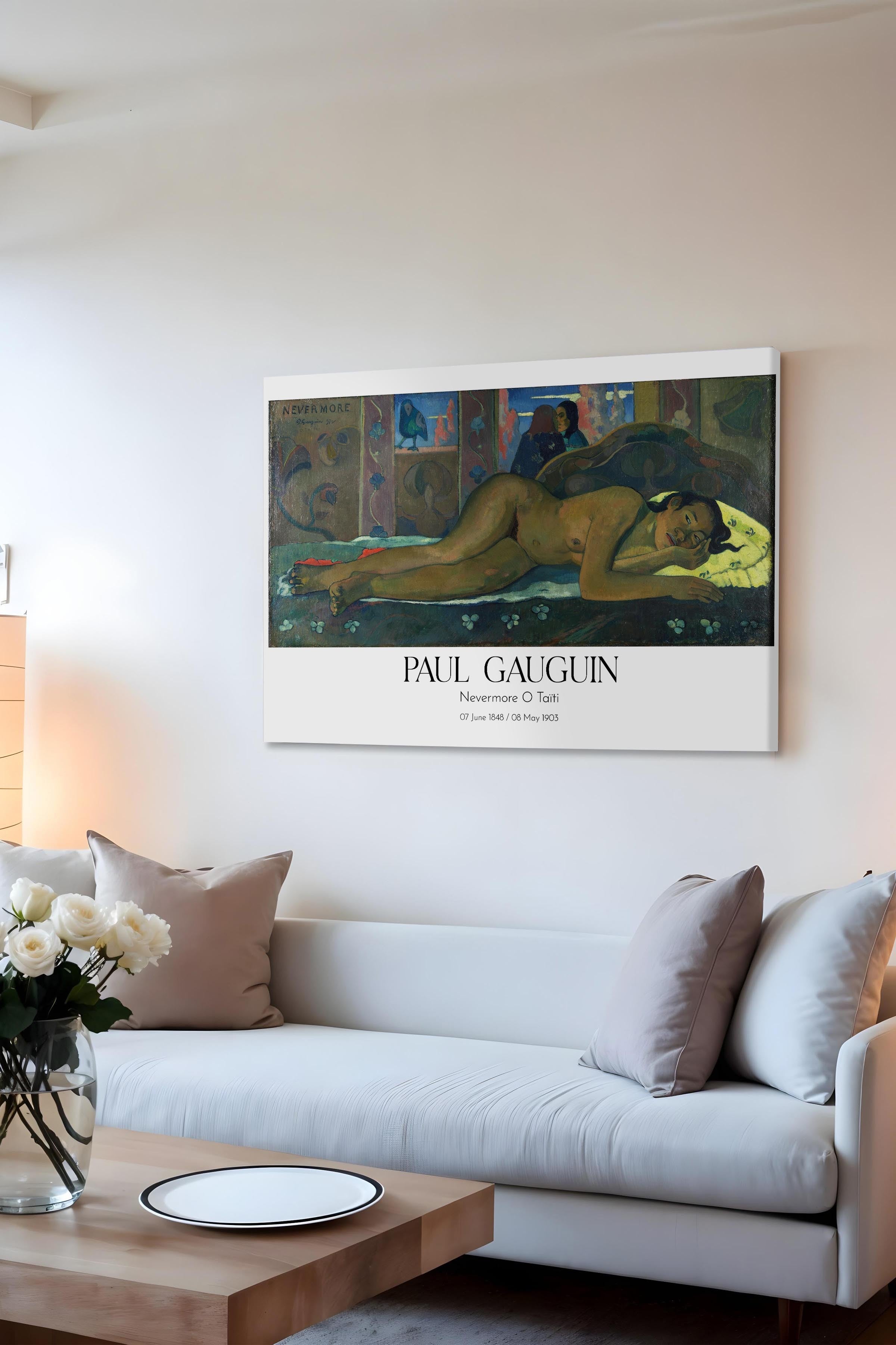 Paul Gauguin - Nevermore O Taïti, Kanvas Tablo, Sanat Serisi NO:110586