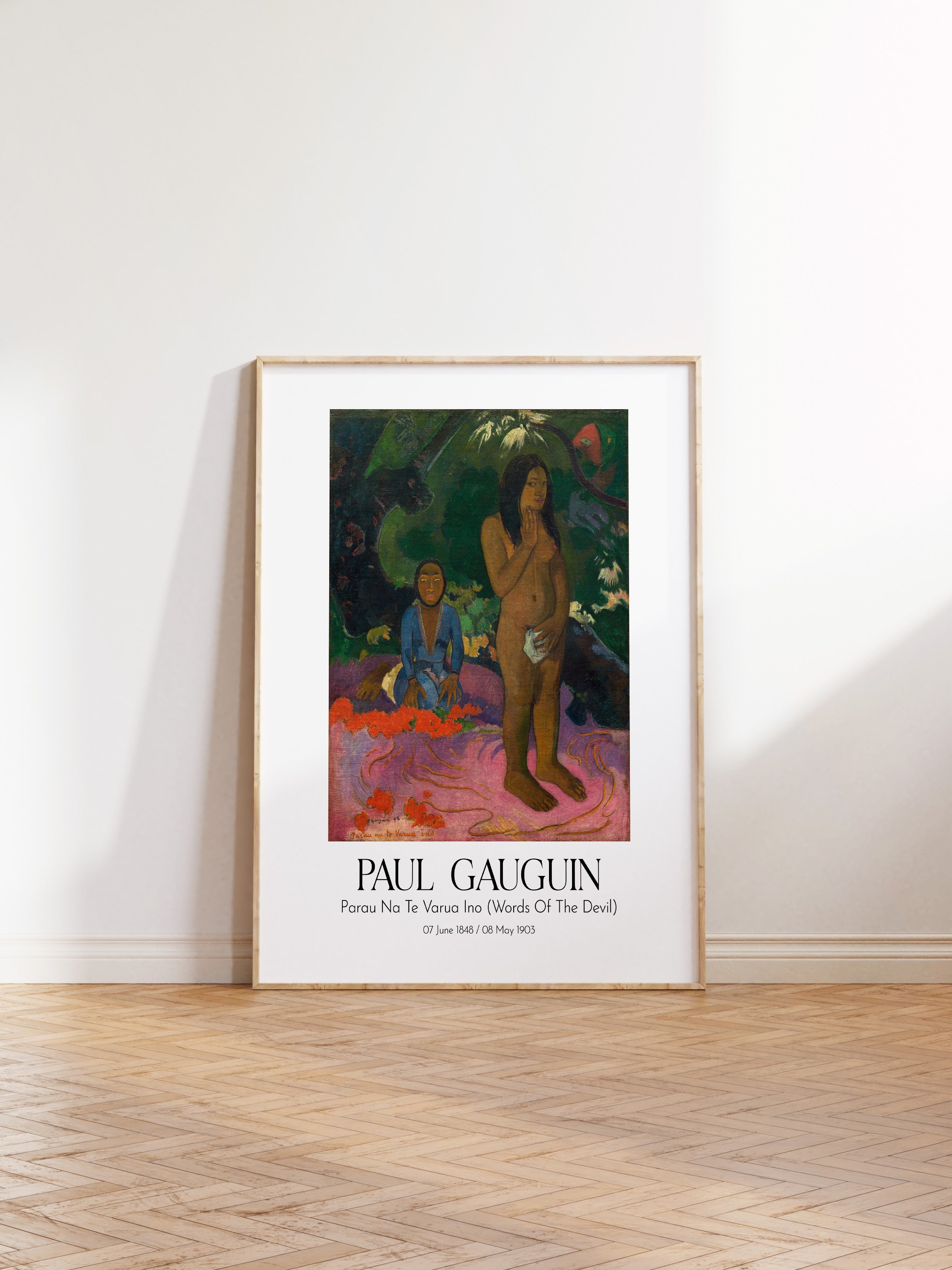 Paul Gauguin - Parau Na Te Varua Ino (Words Of The Devil), Ahşap Çerçeveli Tablo, Sanat Serisi NO:110553