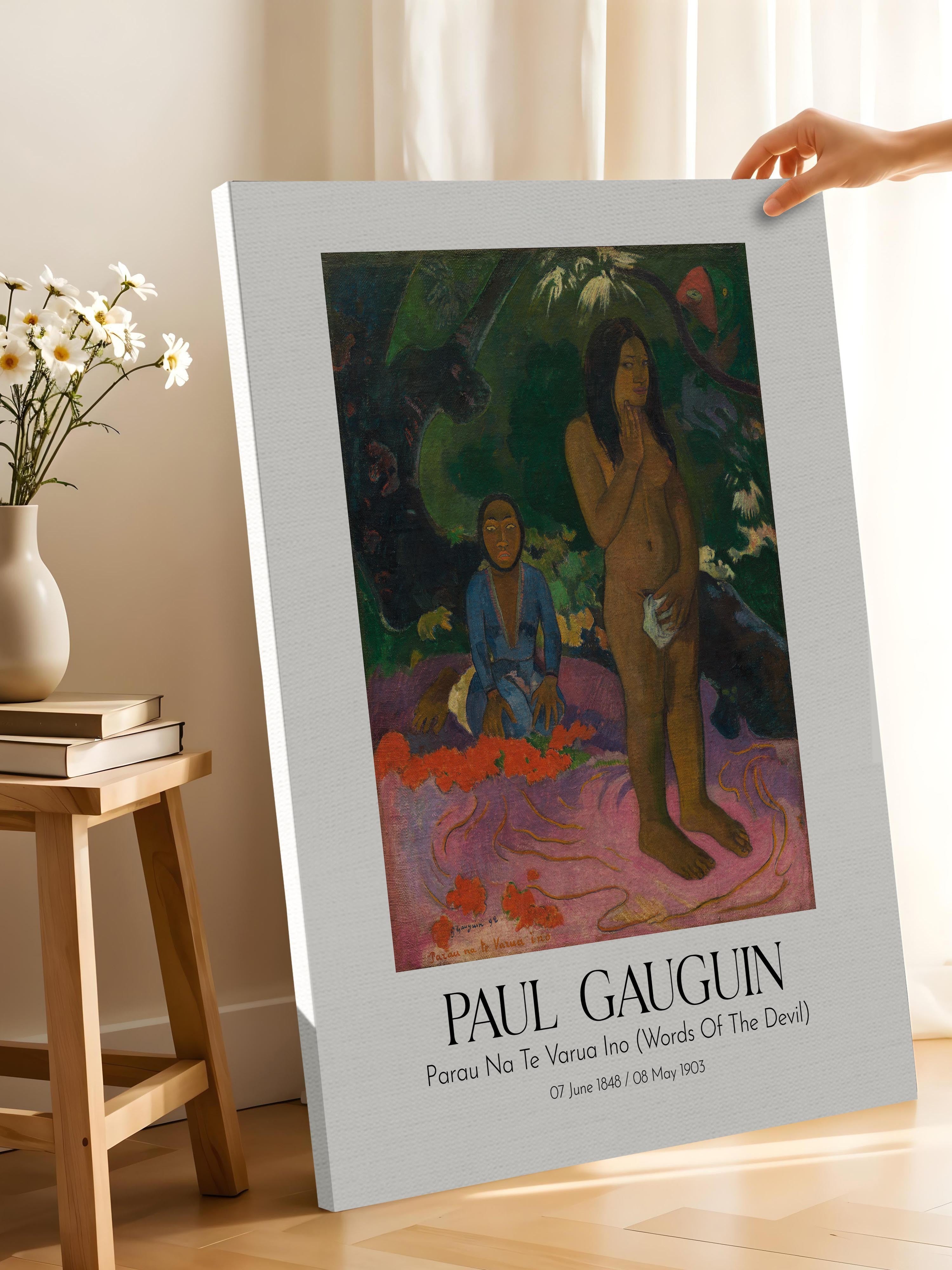 Paul Gauguin - Parau Na Te Varua Ino (Words Of The Devil), Kanvas Tablo, Sanat Serisi NO:110553