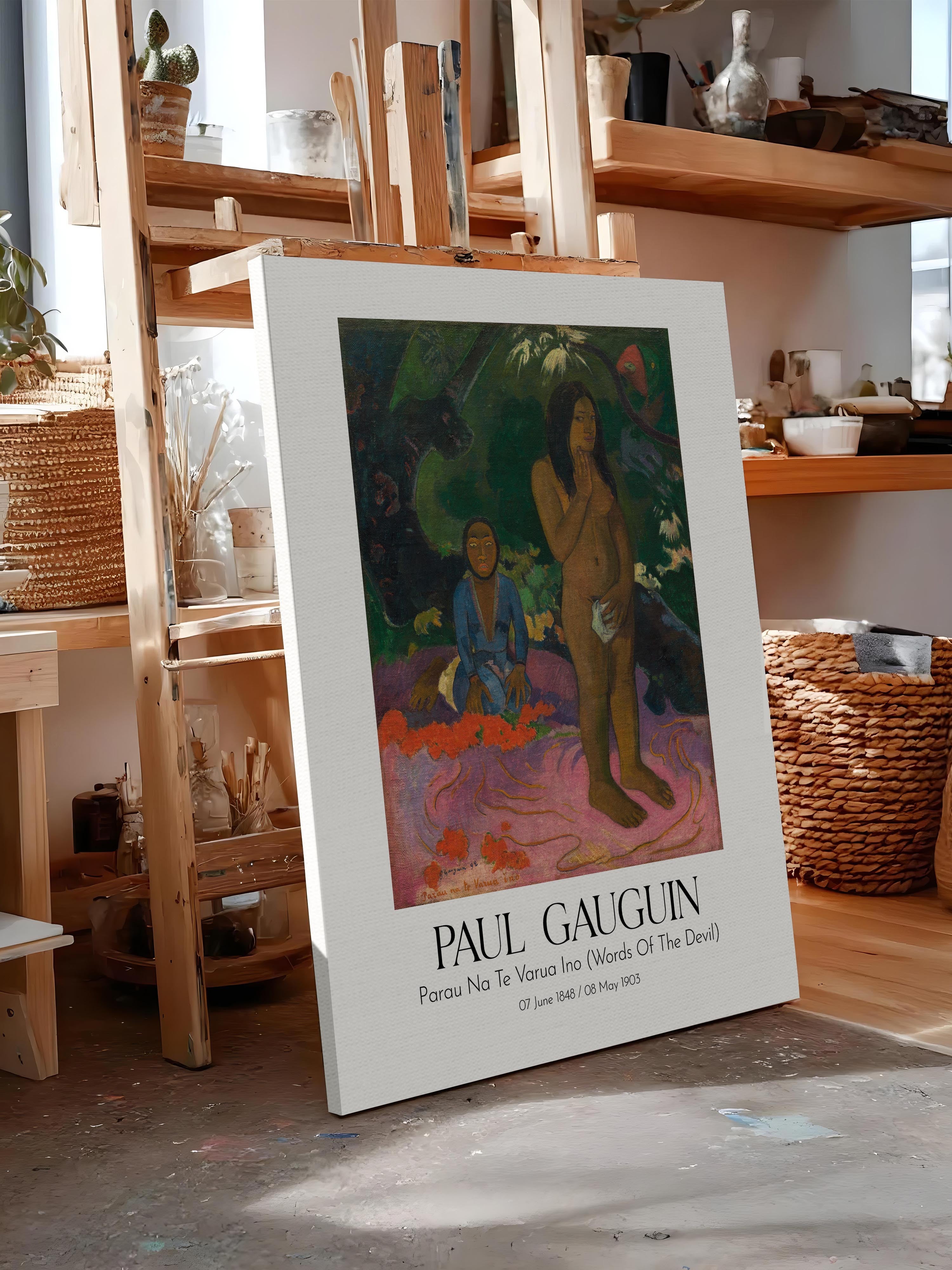Paul Gauguin - Parau Na Te Varua Ino (Words Of The Devil), Kanvas Tablo, Sanat Serisi NO:110553