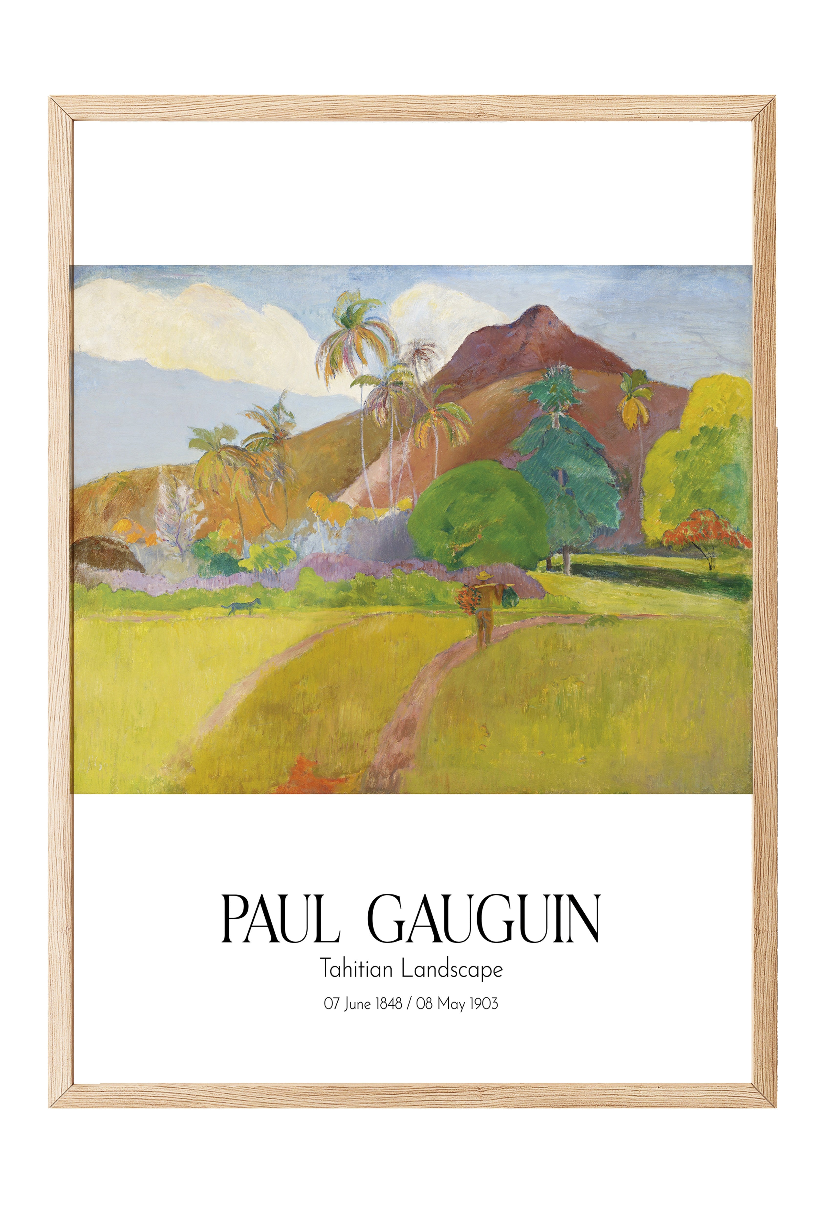 Paul Gauguin - Tahitian Landscape, Ahşap Çerçeveli Tablo, Sanat Serisi NO:110560