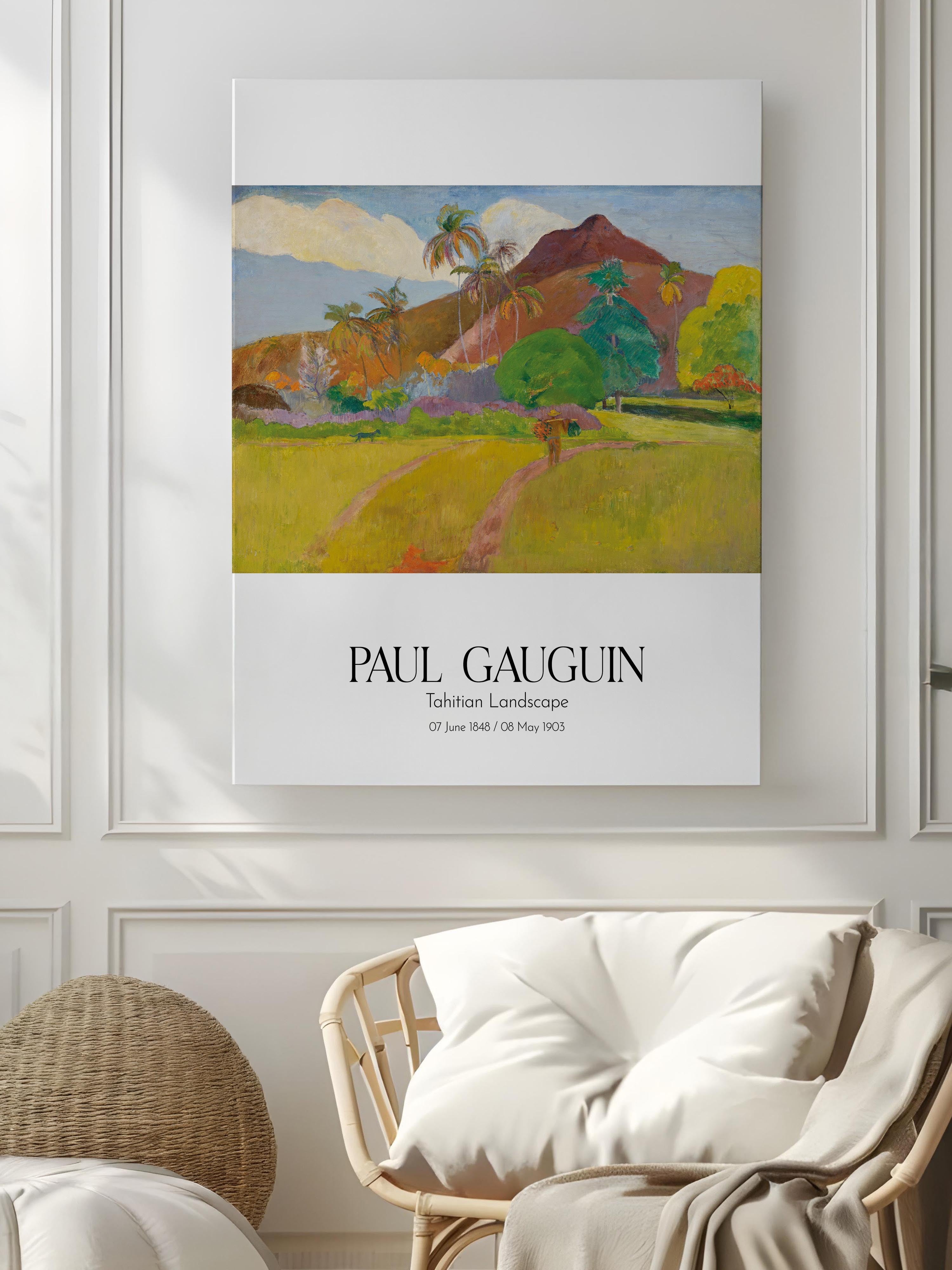 Paul Gauguin - Tahitian Landscape, Kanvas Tablo, Sanat Serisi NO:110560