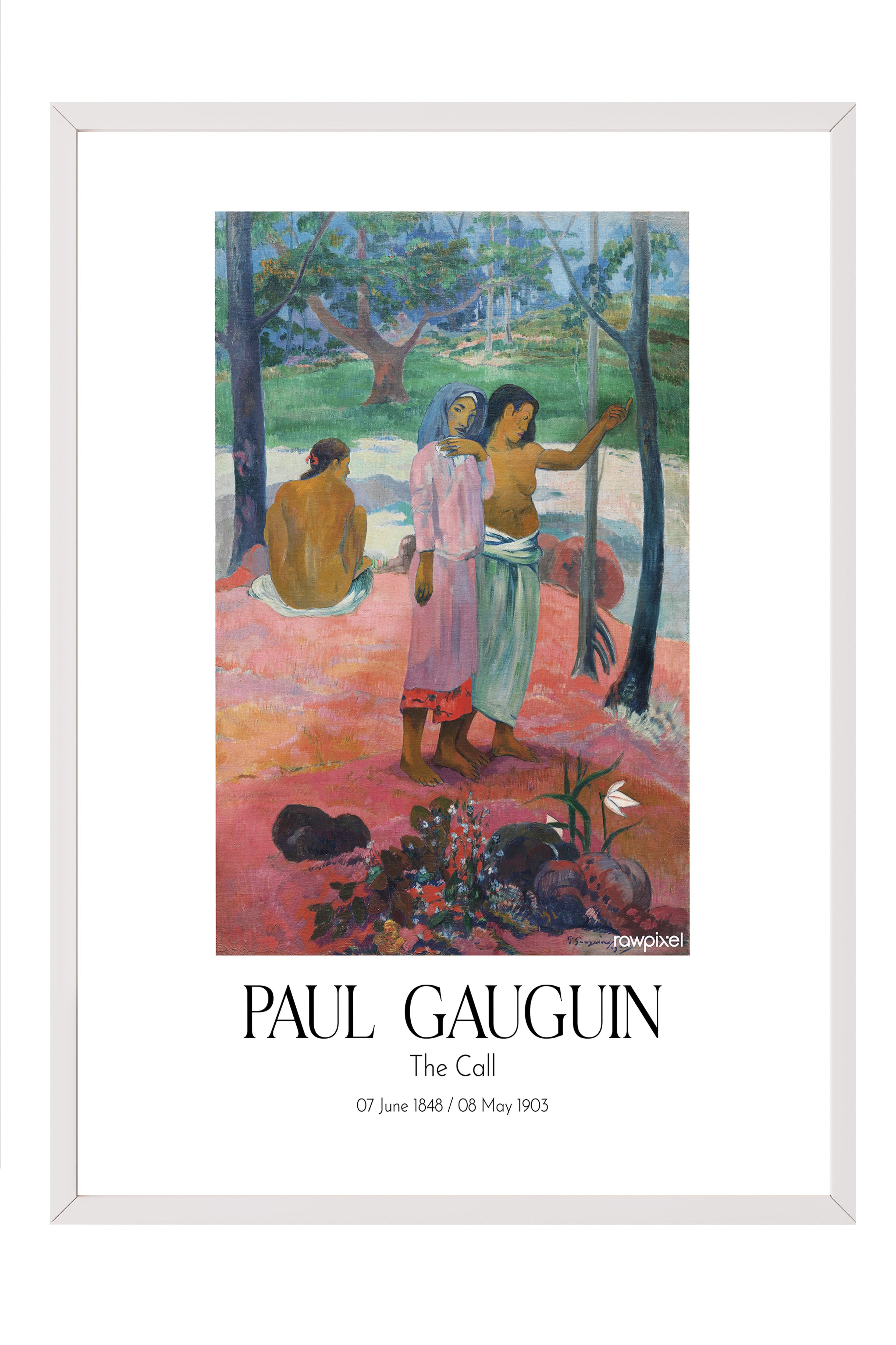 Paul Gauguin - The Call, Beyaz Çerçeveli Tablo, Sanat Serisi NO:110562