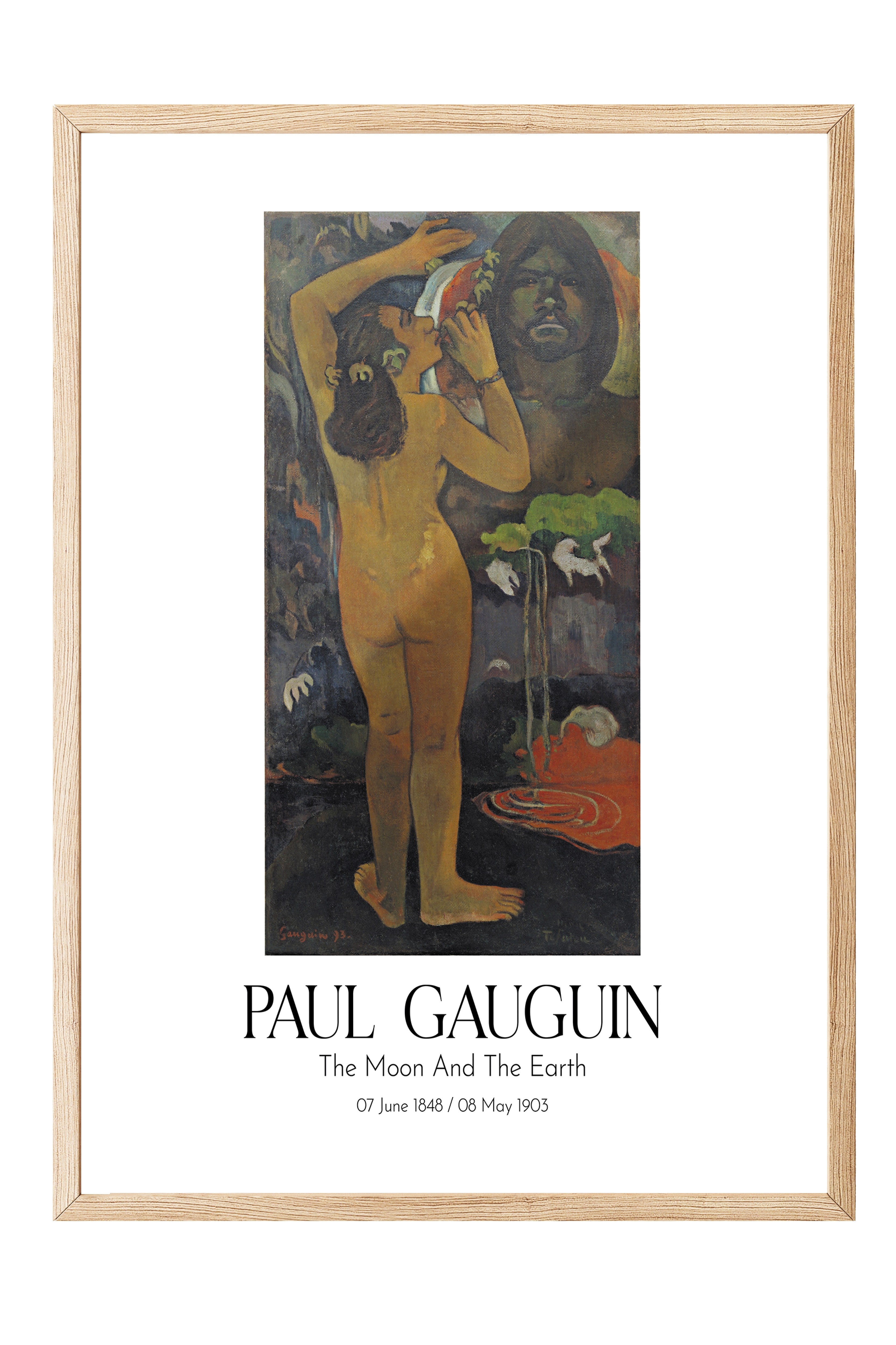 Paul Gauguin - The Moon And The Earth, Ahşap Çerçeveli Tablo, Sanat Serisi NO:110563