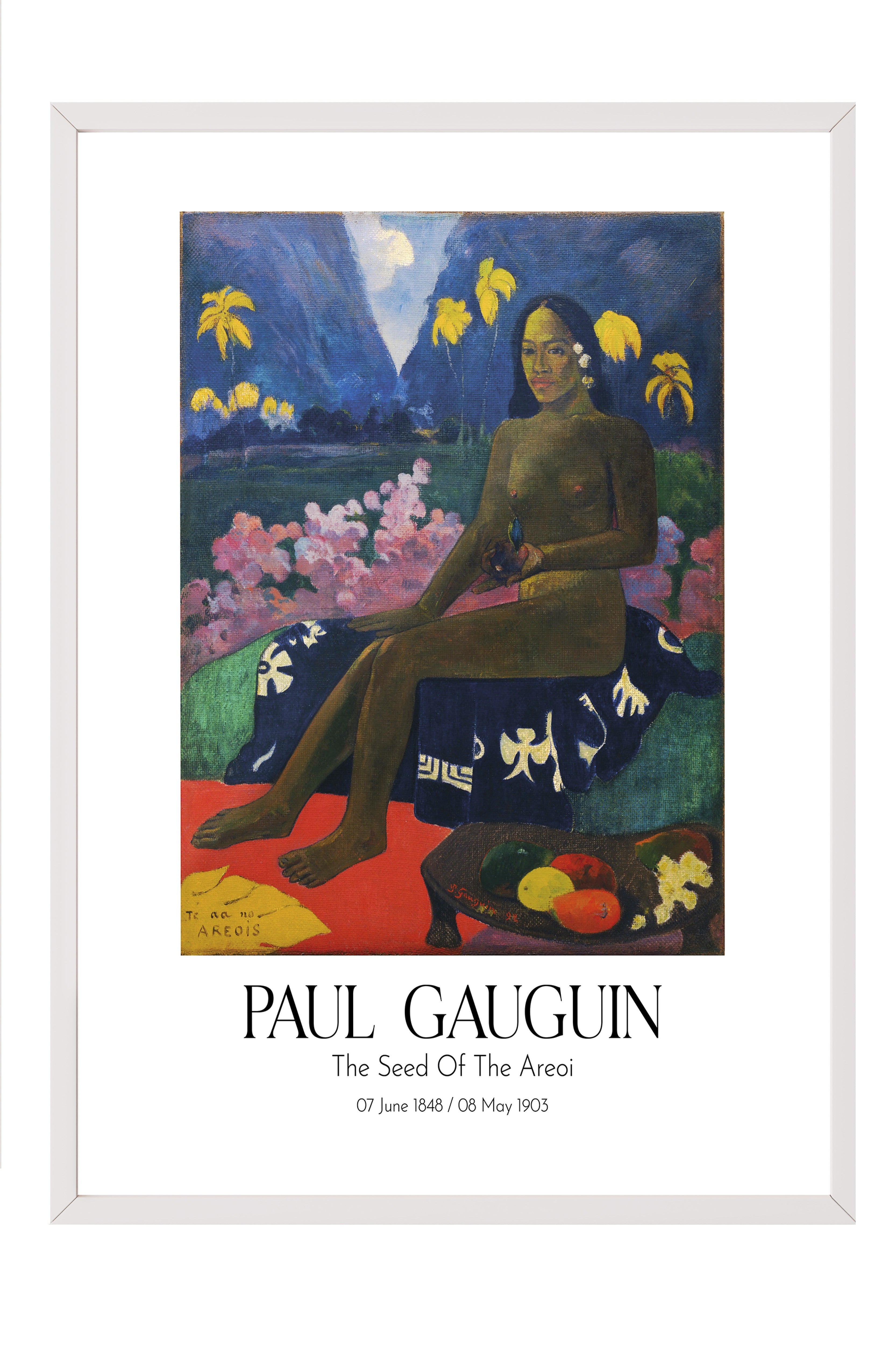 Paul Gauguin - The Seed Of The Areoi, Beyaz Çerçeveli Tablo, Sanat Serisi NO:110564