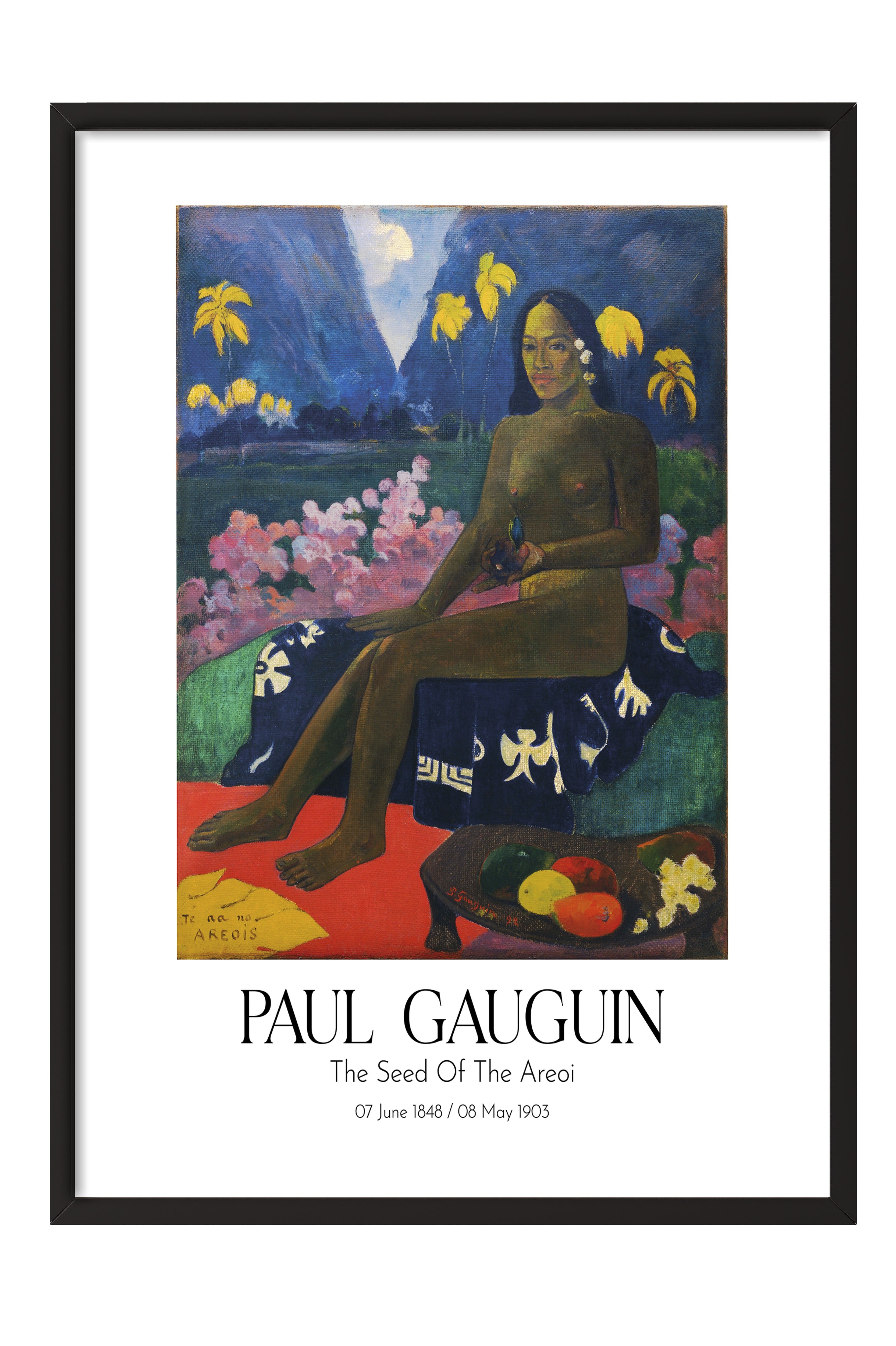 Paul Gauguin - The Seed Of The Areoi, Siyah Çerçeveli Tablo, Sanat Serisi NO:110564