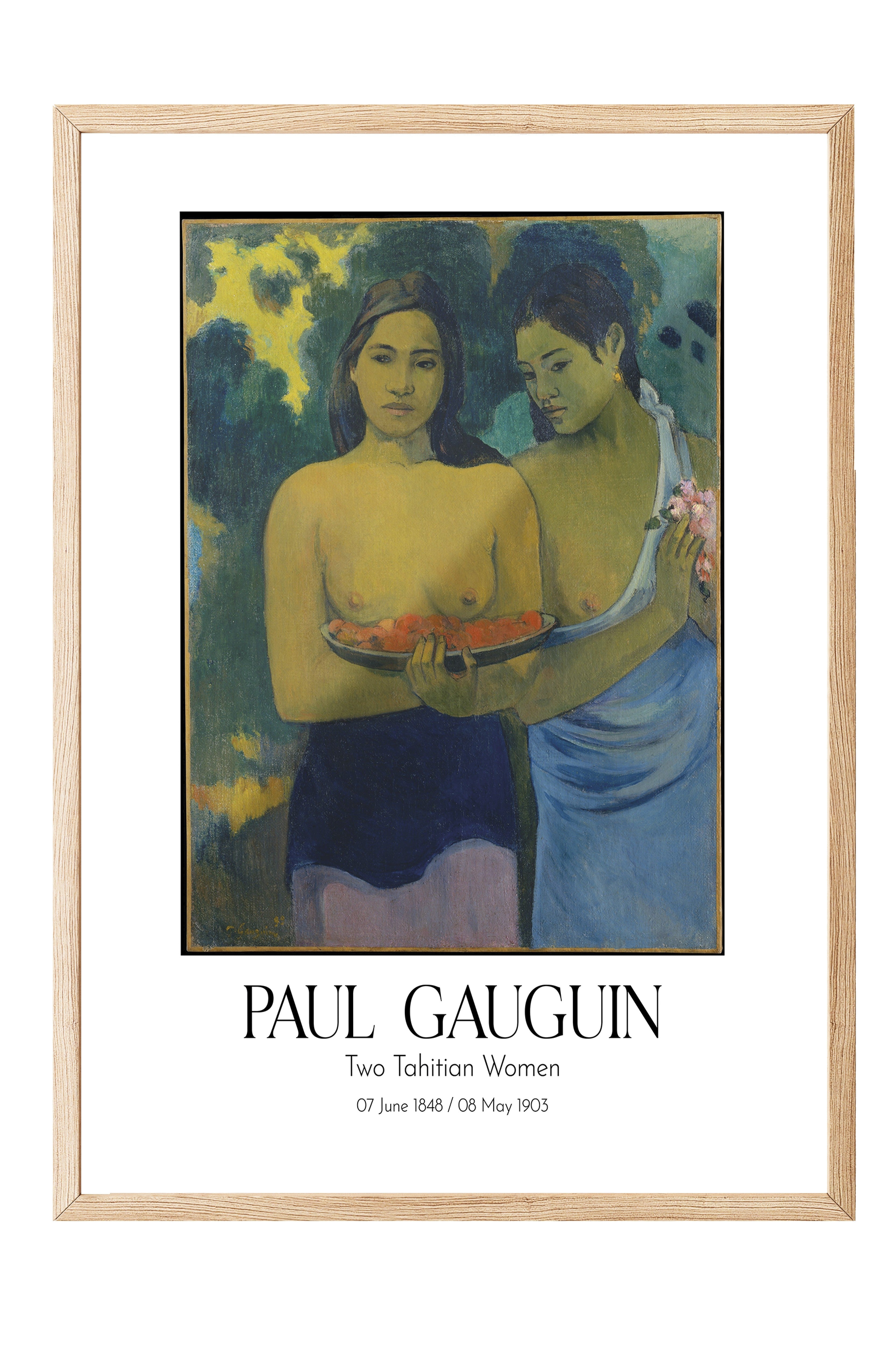 Paul Gauguin - Two Tahitian Women, Ahşap Çerçeveli Tablo, Sanat Serisi NO:110565