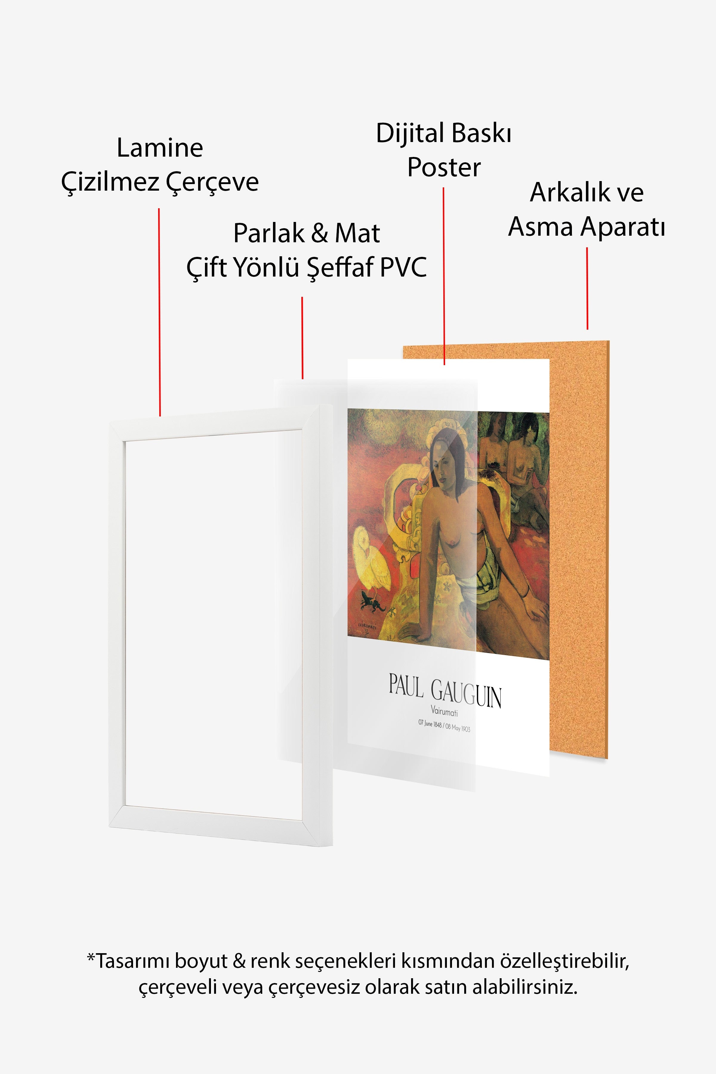 Paul Gauguin - Vairumati, Beyaz Çerçeveli Tablo, Sanat Serisi NO:110579