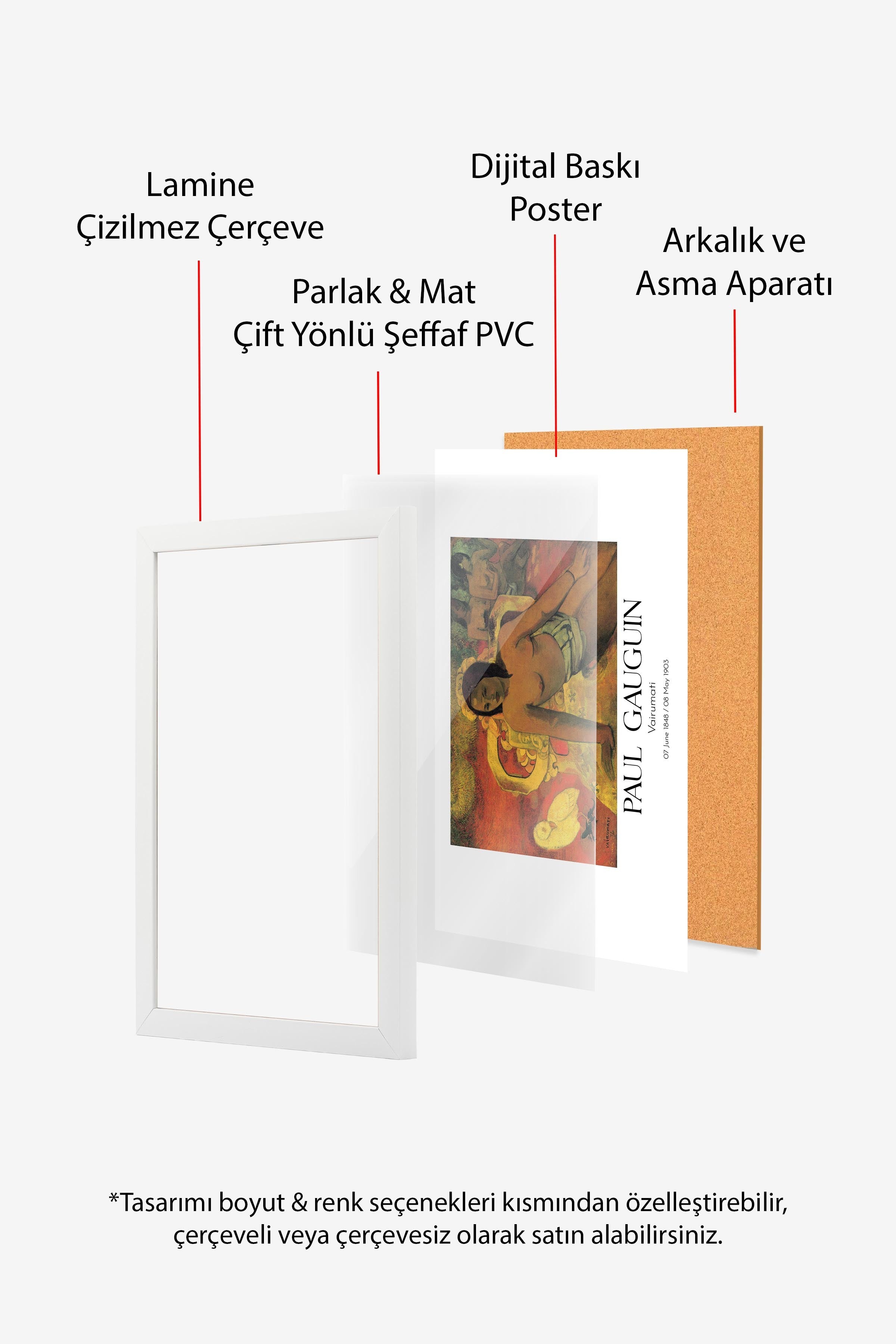 Paul Gauguin - Vairumati, Beyaz Çerçeveli Tablo, Sanat Serisi NO:110591