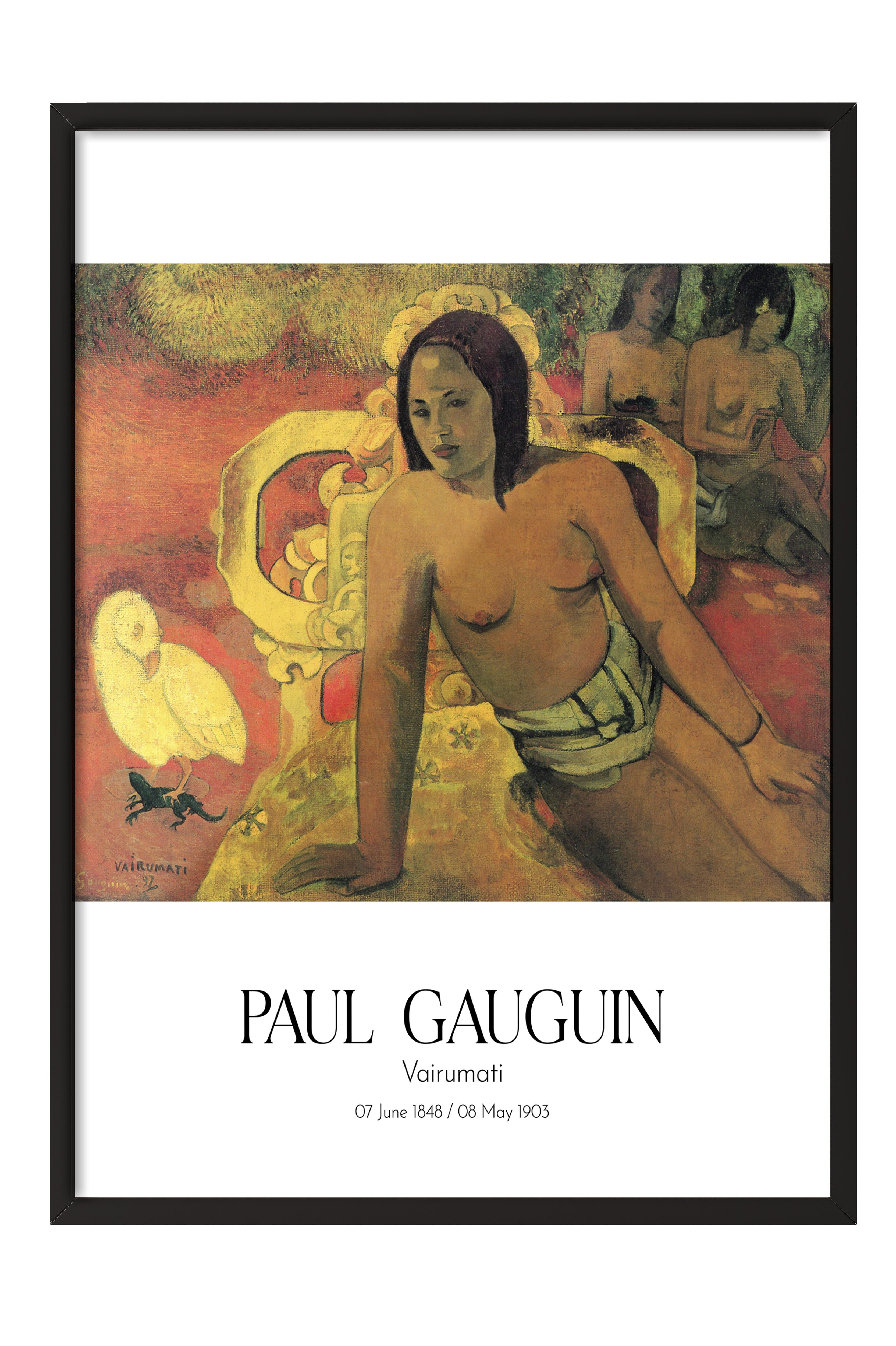 Paul Gauguin - Vairumati, Siyah Çerçeveli Tablo, Sanat Serisi NO:110579