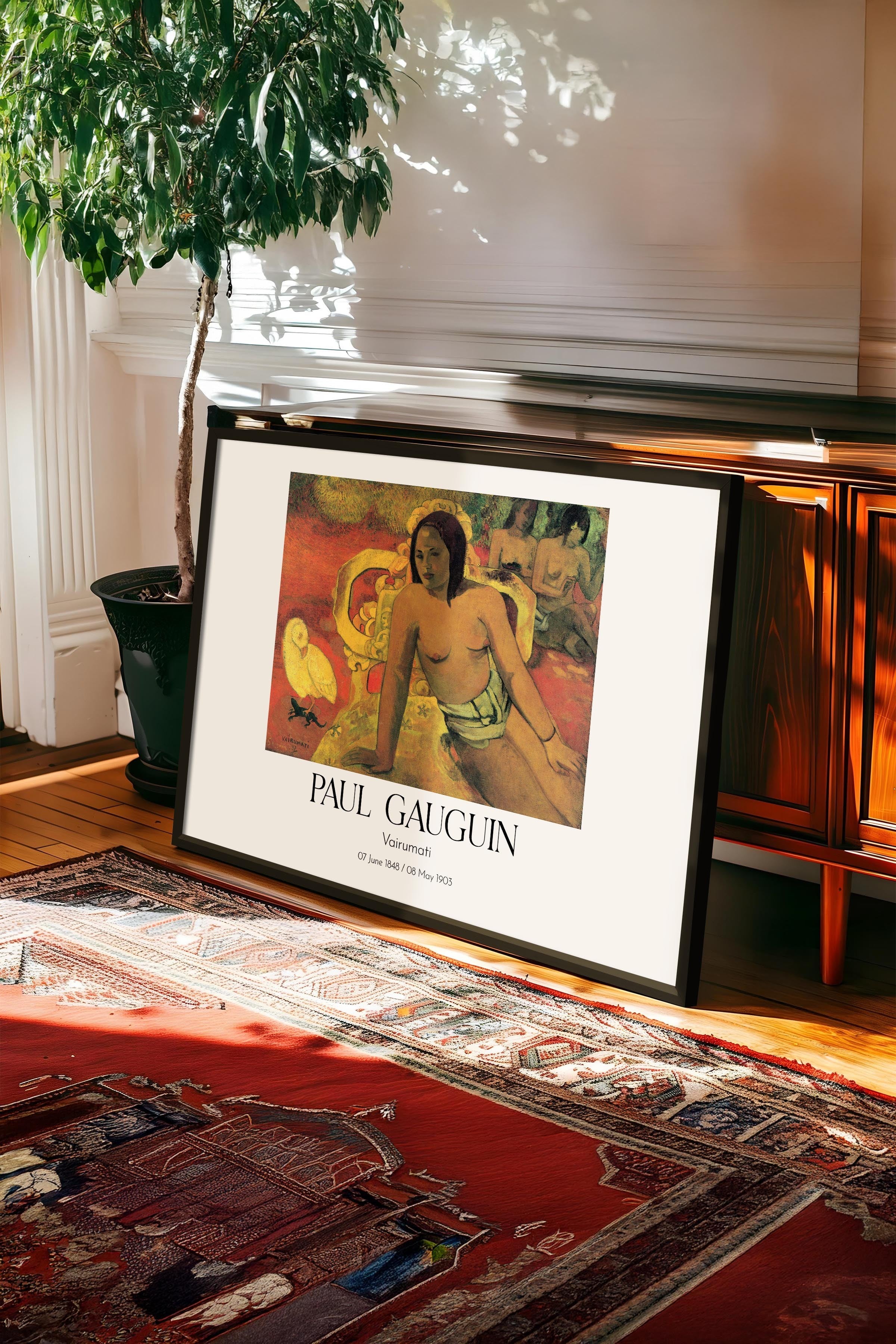 Paul Gauguin - Vairumati, Siyah Çerçeveli Tablo, Sanat Serisi NO:110591