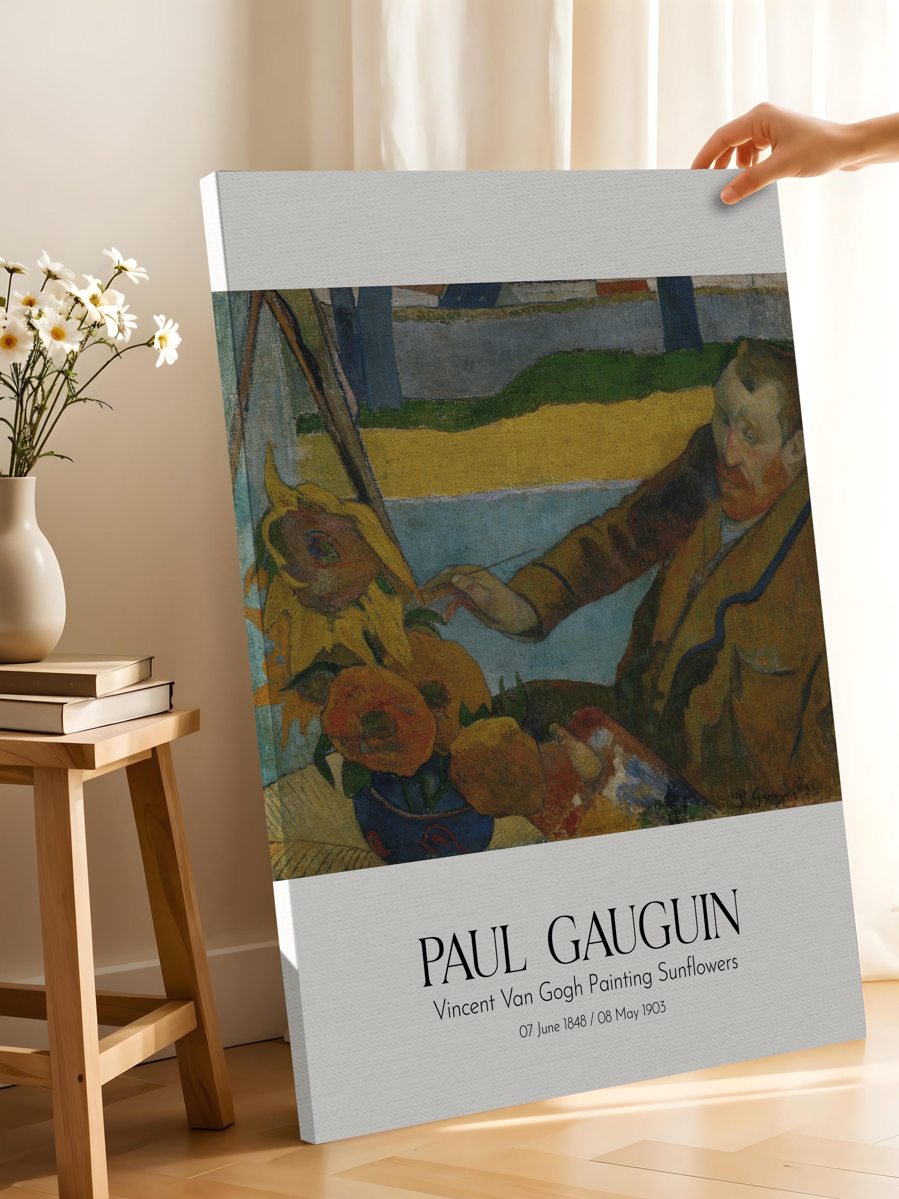 Paul Gauguin - Vincent Van Gogh Painting Sunflowers, Kanvas Tablo, Sanat Serisi NO:110566