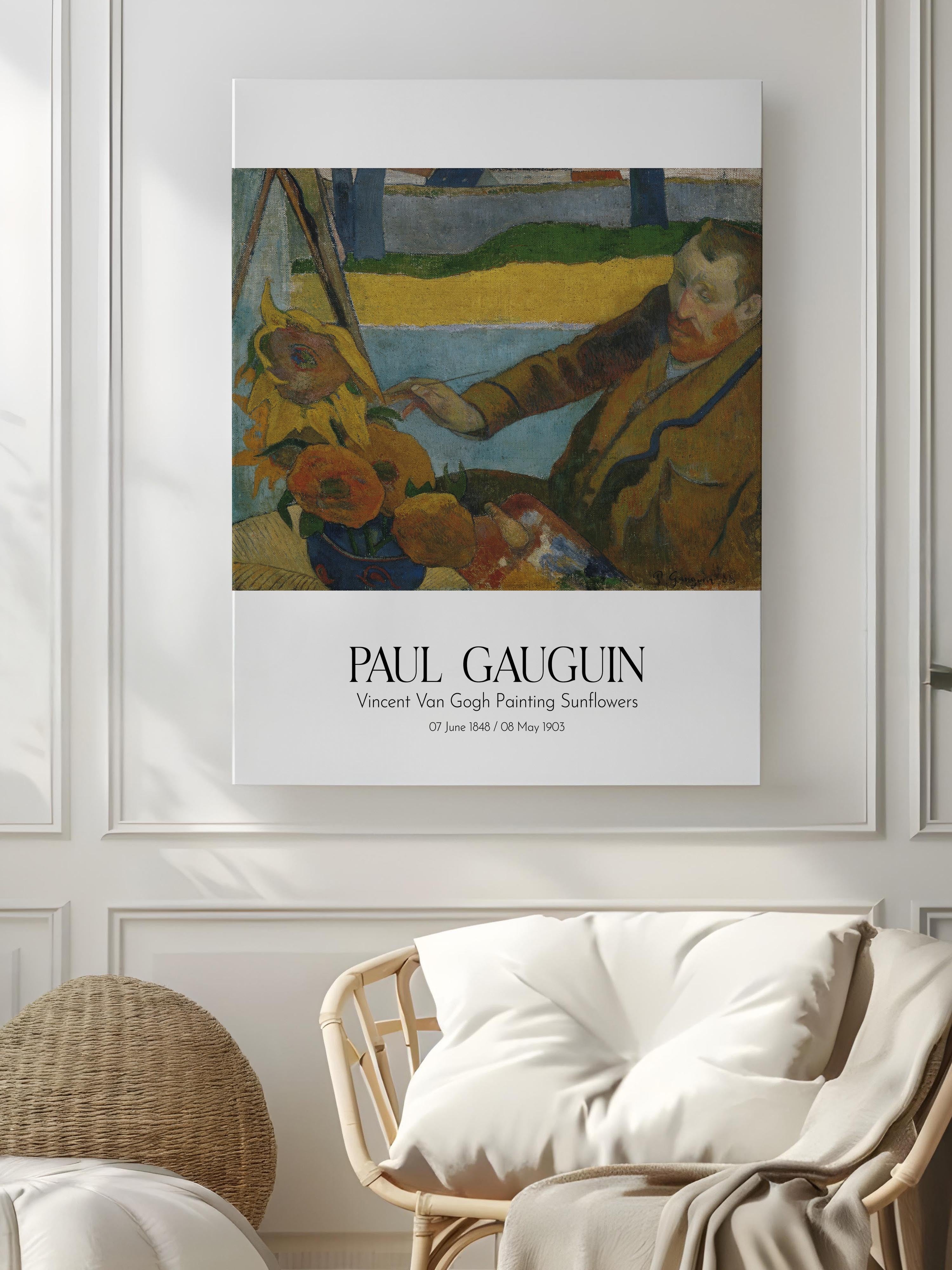 Paul Gauguin - Vincent Van Gogh Painting Sunflowers, Kanvas Tablo, Sanat Serisi NO:110566