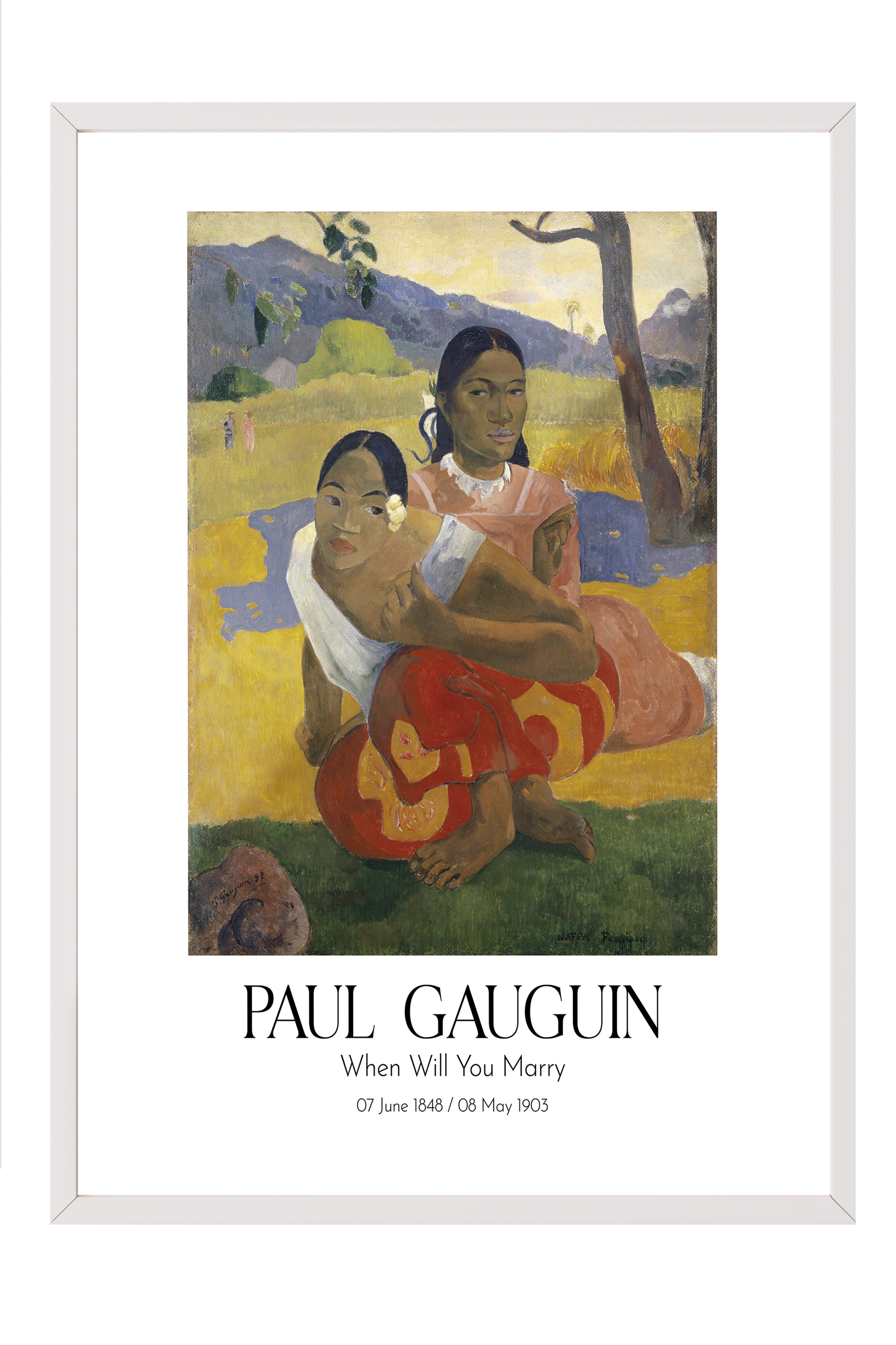 Paul Gauguin - When Will You Marry, Beyaz Çerçeveli Tablo, Sanat Serisi NO:110581