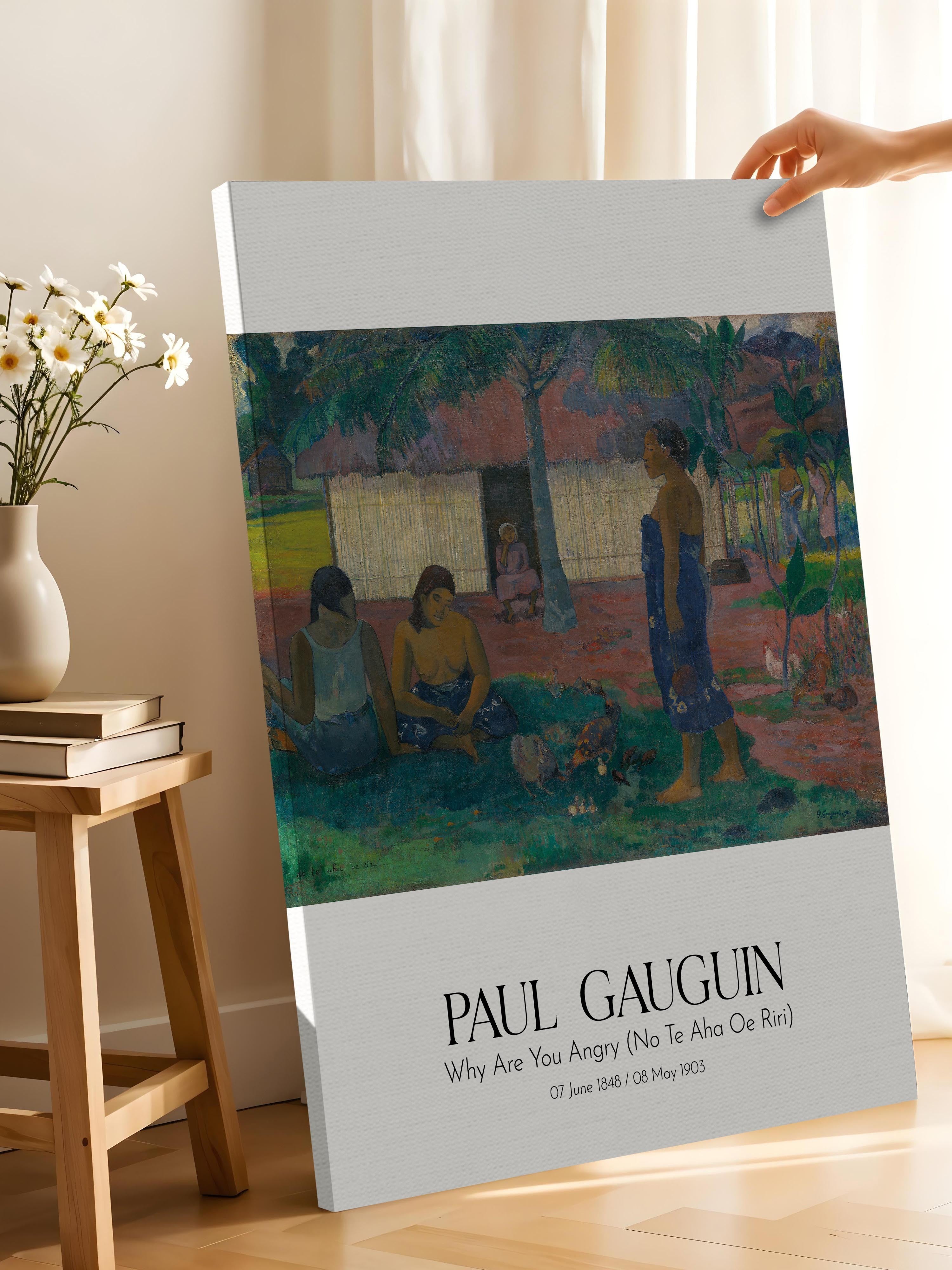 Paul Gauguin - Why Are You Angry (No Te Aha Oe Riri), Kanvas Tablo, Sanat Serisi NO:110580