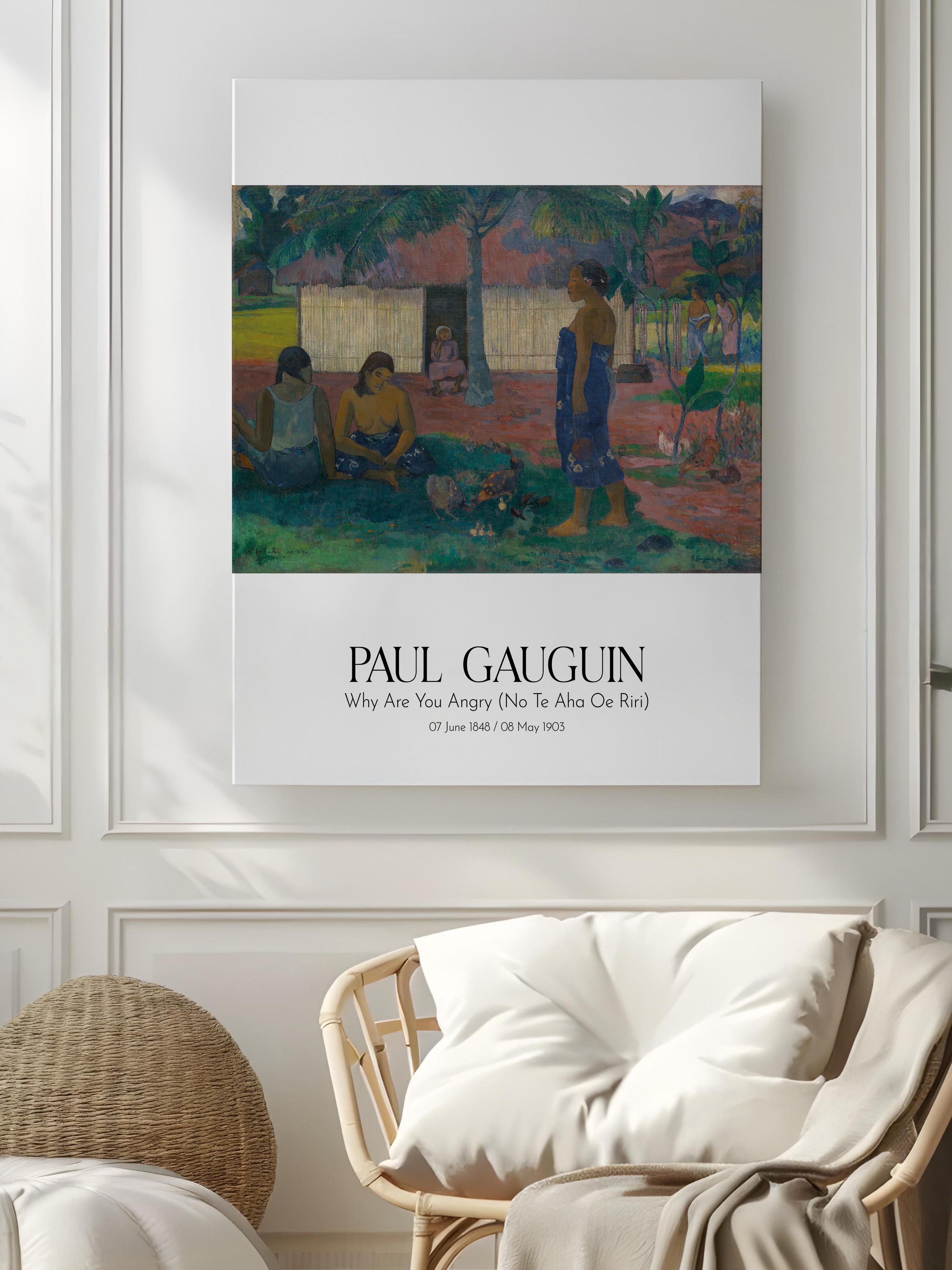 Paul Gauguin - Why Are You Angry (No Te Aha Oe Riri), Kanvas Tablo, Sanat Serisi NO:110580