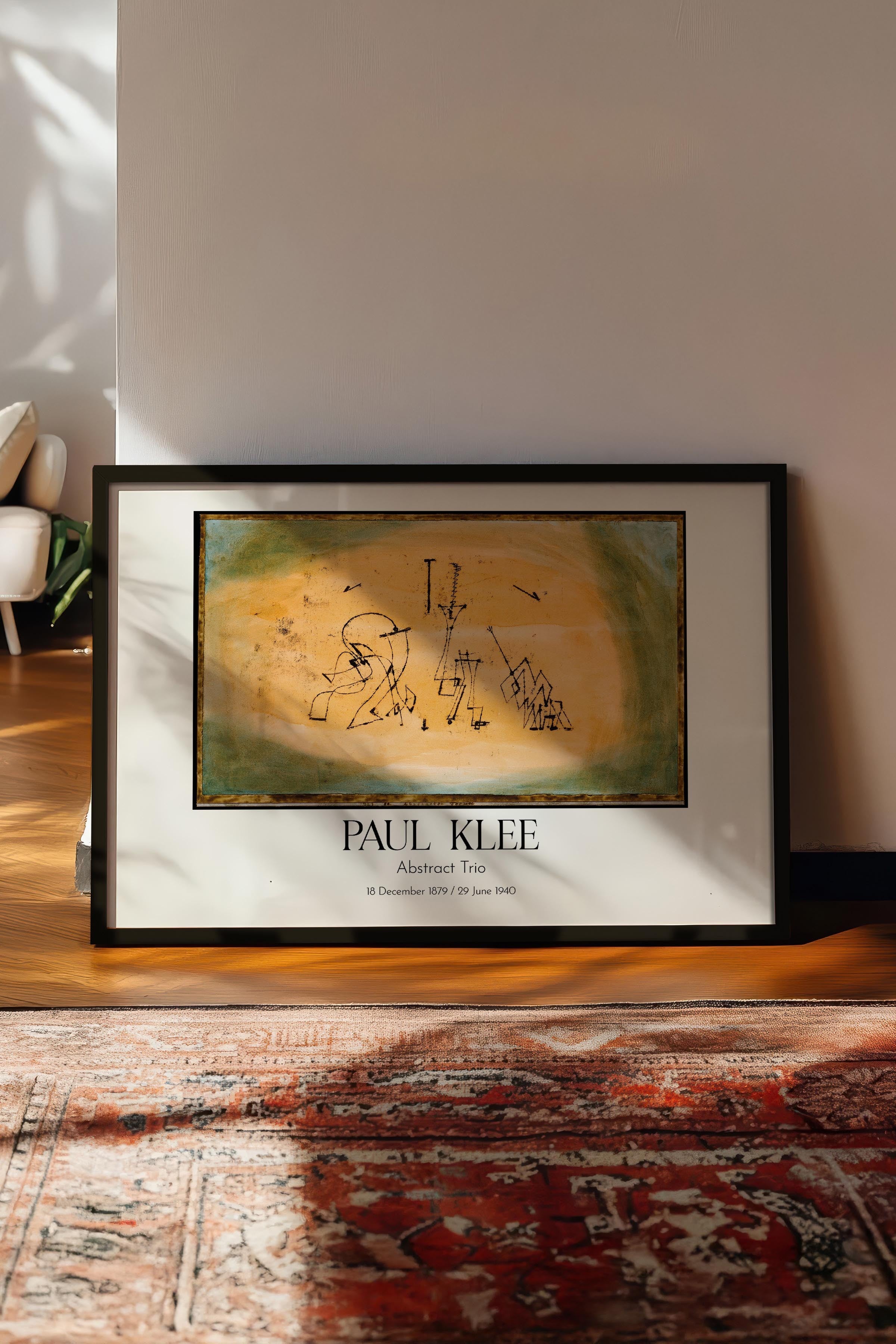 Paul Klee - Abstract Trio, Siyah Çerçeveli Tablo, Sanat Serisi NO:110122