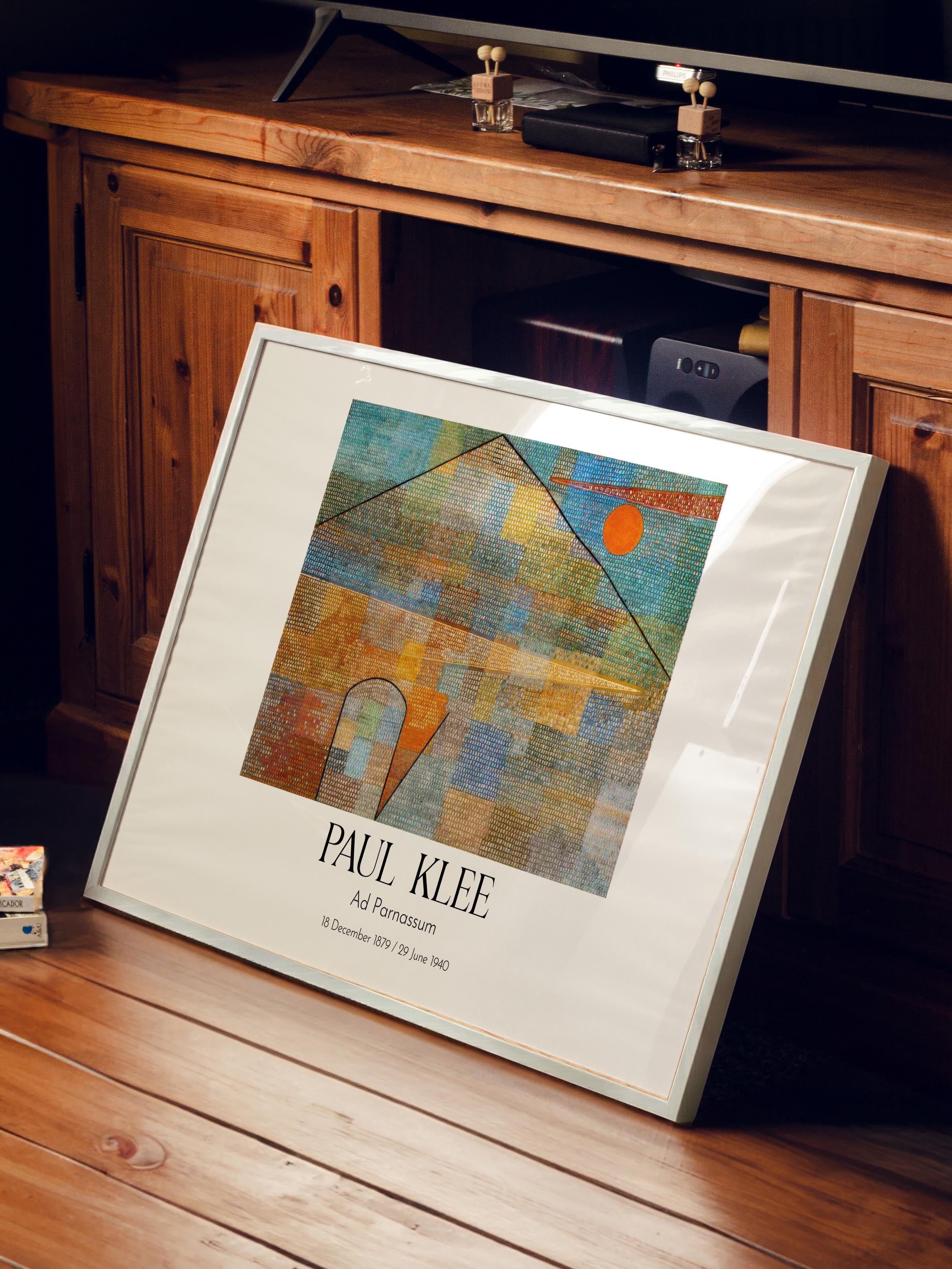 Paul Klee - Ad Parnassum, Beyaz Çerçeveli Tablo, Sanat Serisi NO:110132
