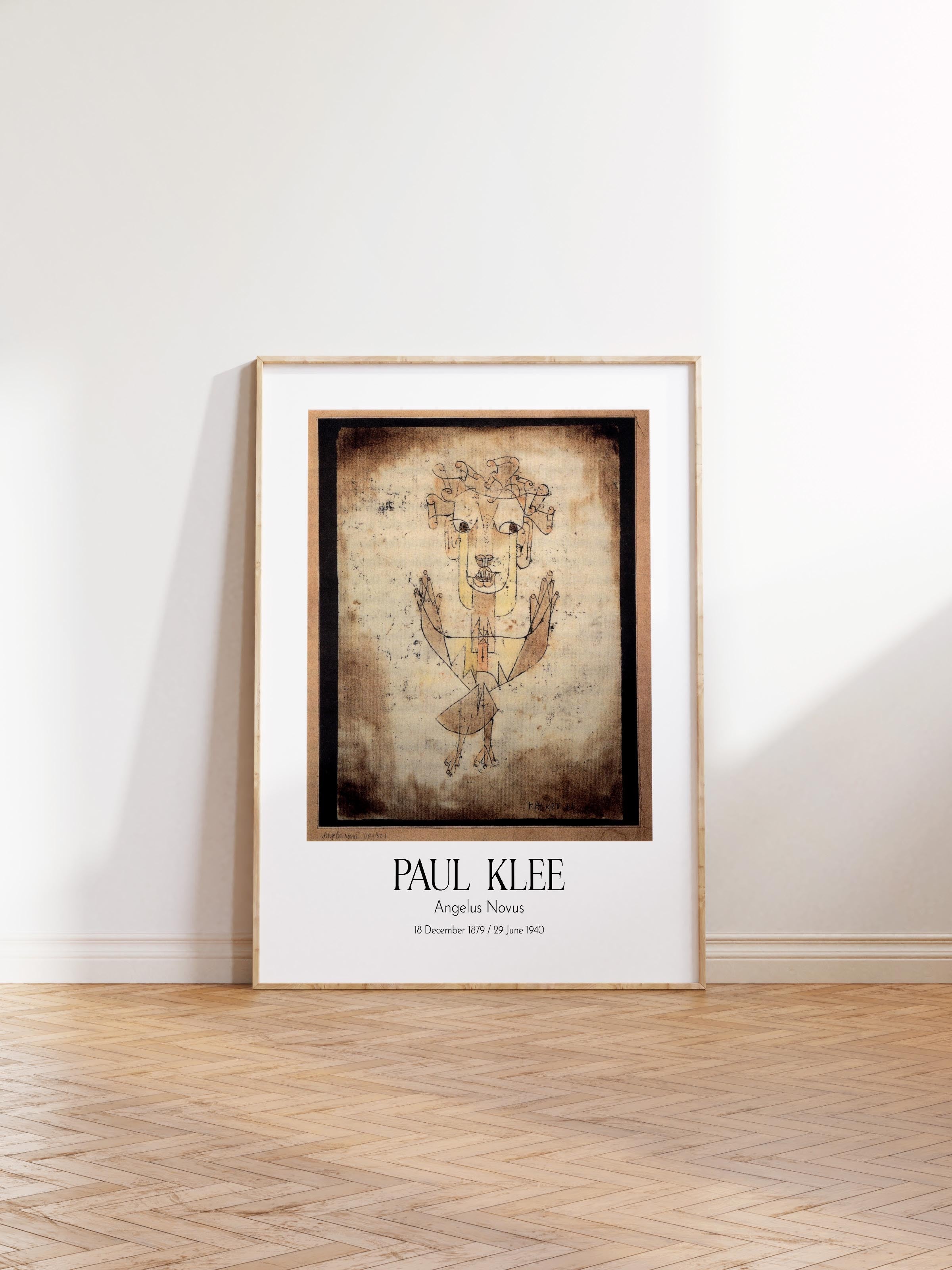 Paul Klee - Angelus Novus, Ahşap Çerçeveli Tablo, Sanat Serisi NO:110119