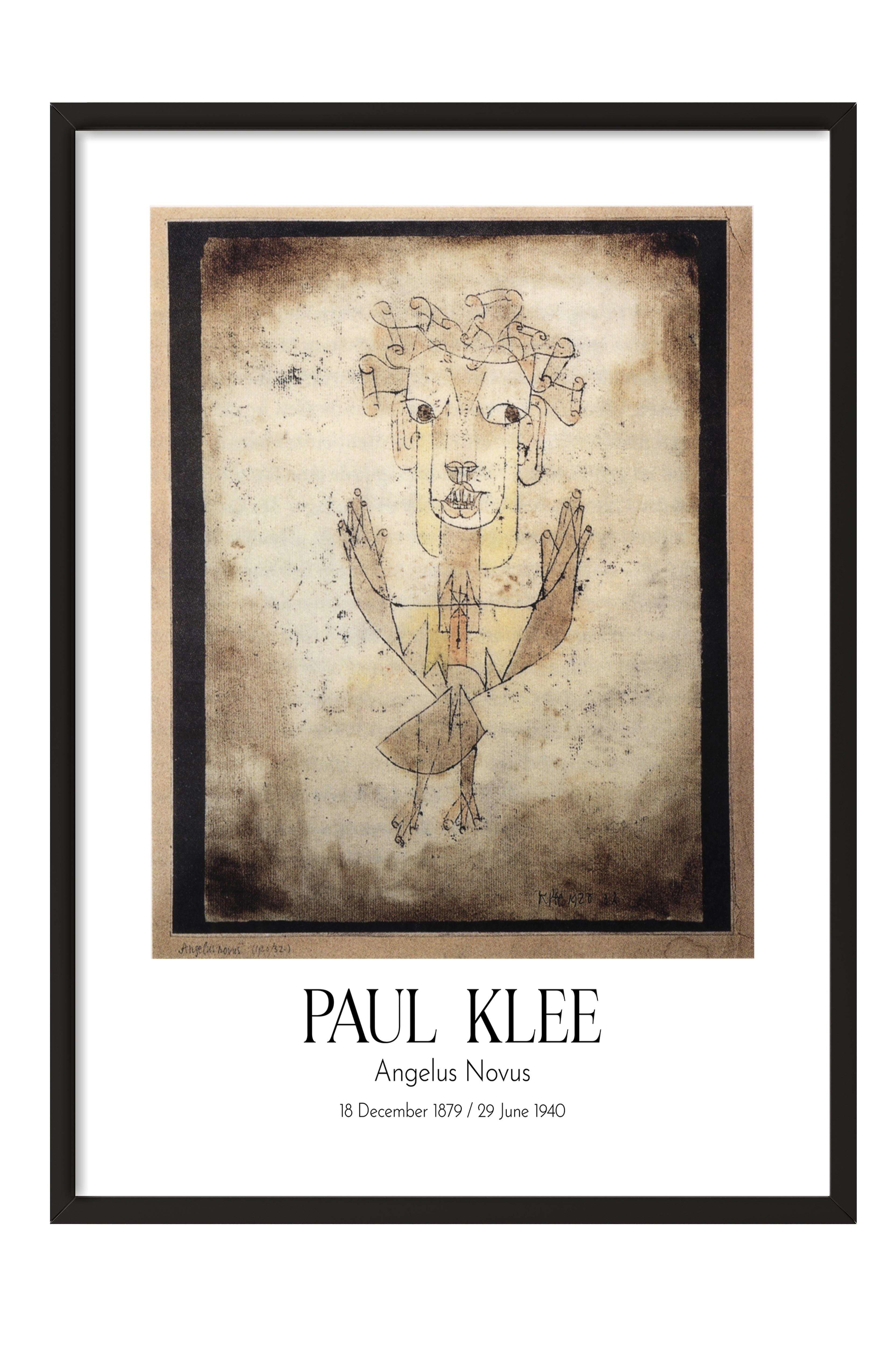 Paul Klee - Angelus Novus, Siyah Çerçeveli Tablo, Sanat Serisi NO:110119