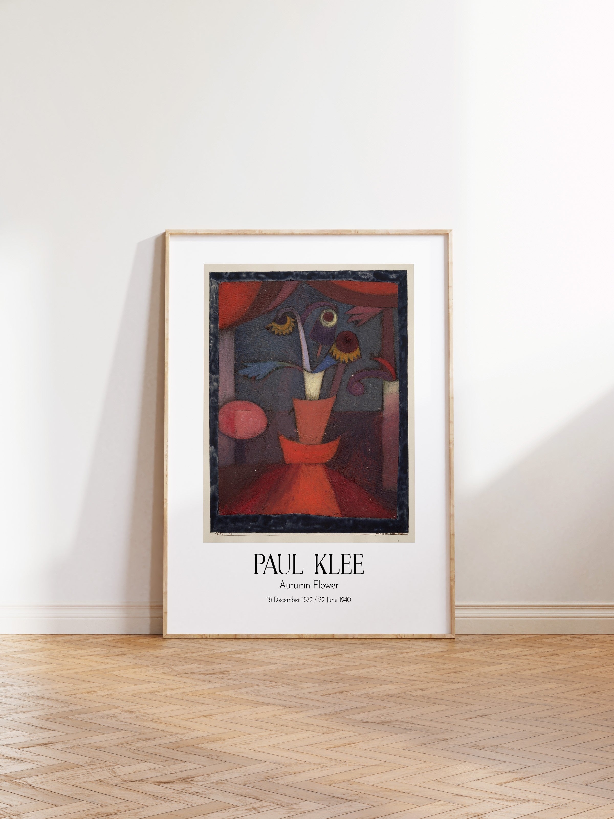 Paul Klee - Autumn Flower, Ahşap Çerçeveli Tablo, Sanat Serisi NO:110108
