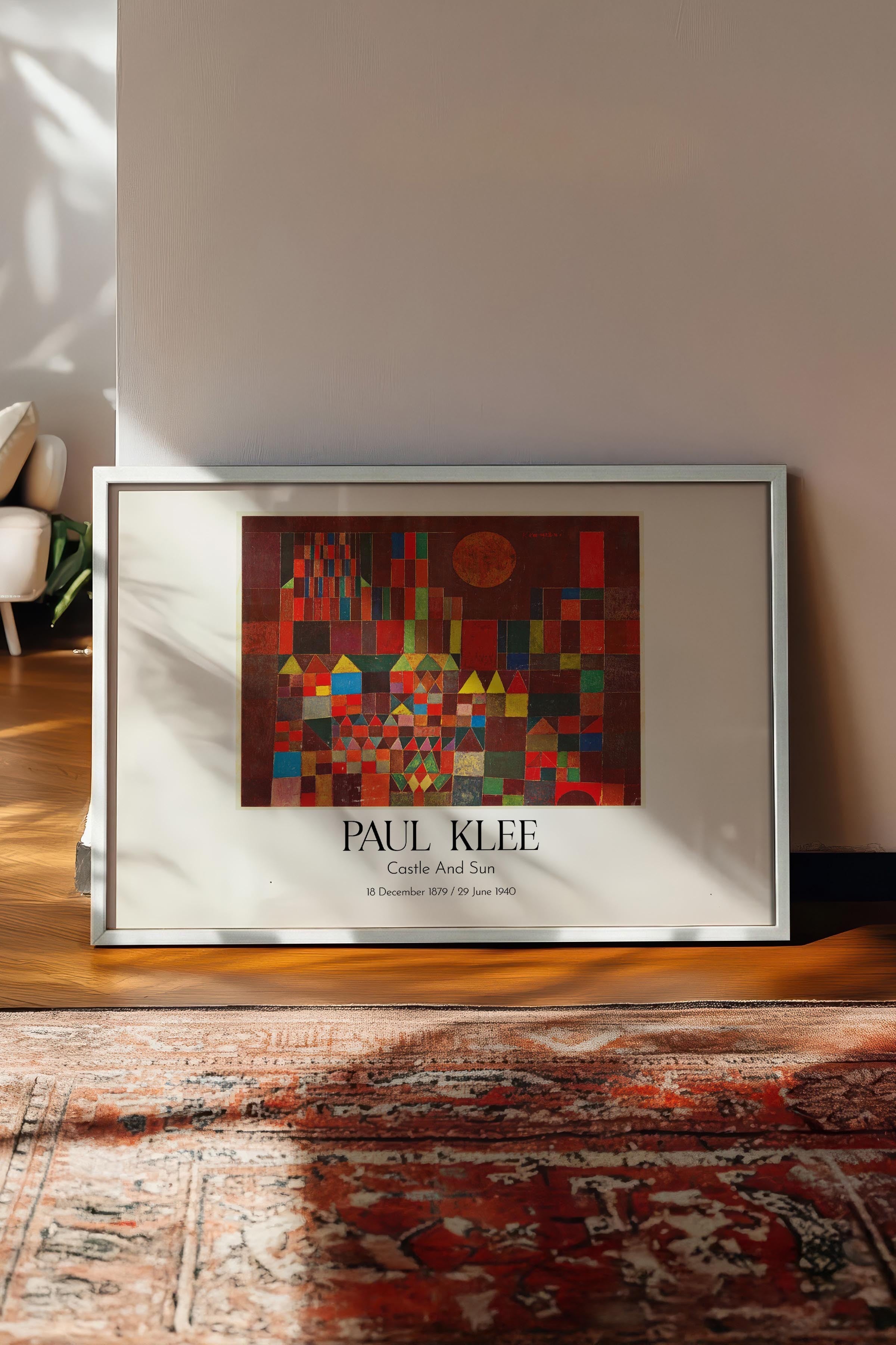 Paul Klee - Castle And Sun, Beyaz Çerçeveli Tablo, Sanat Serisi NO:110133