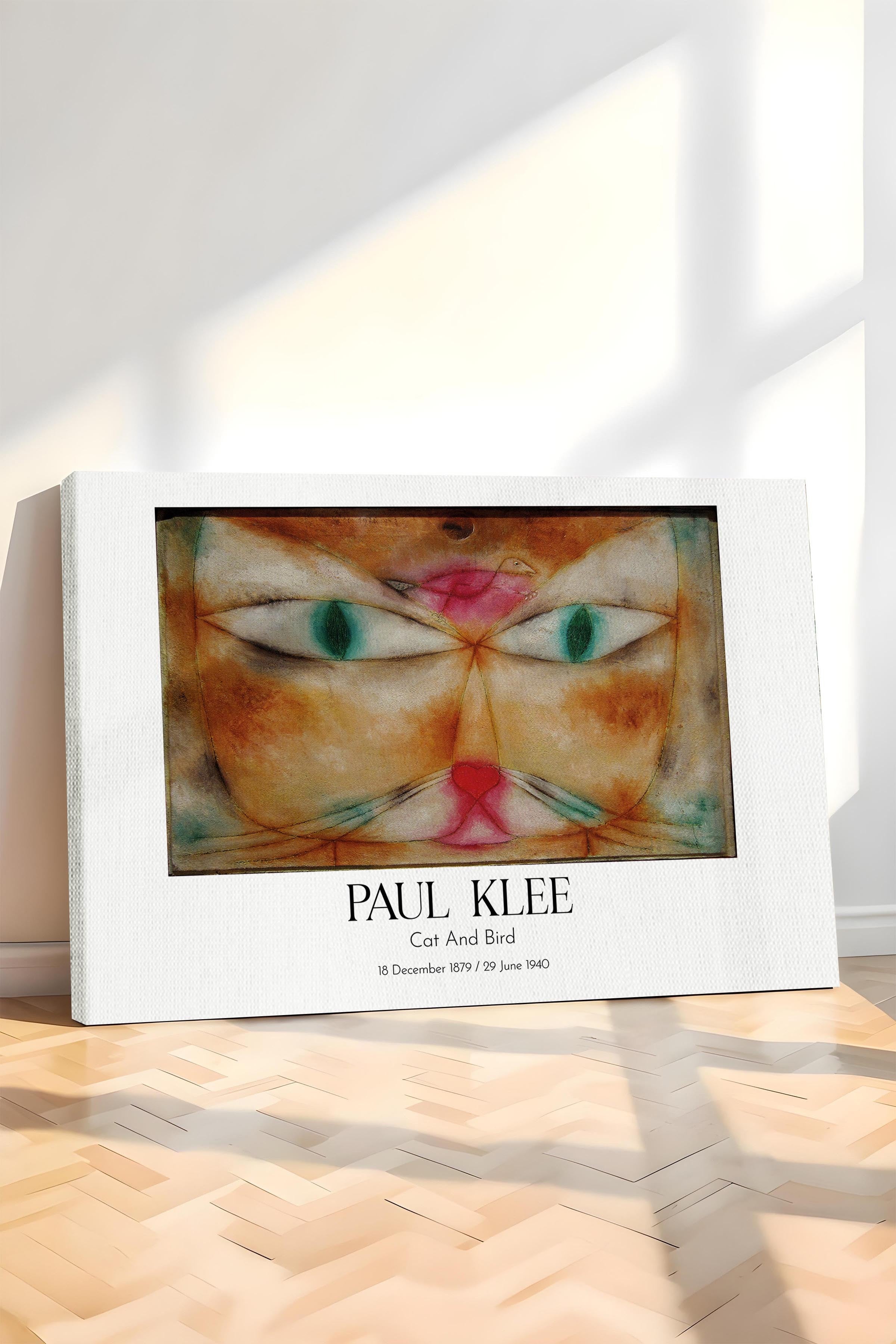 Paul Klee - Cat And Bird, Kanvas Tablo, Sanat Serisi NO:110125