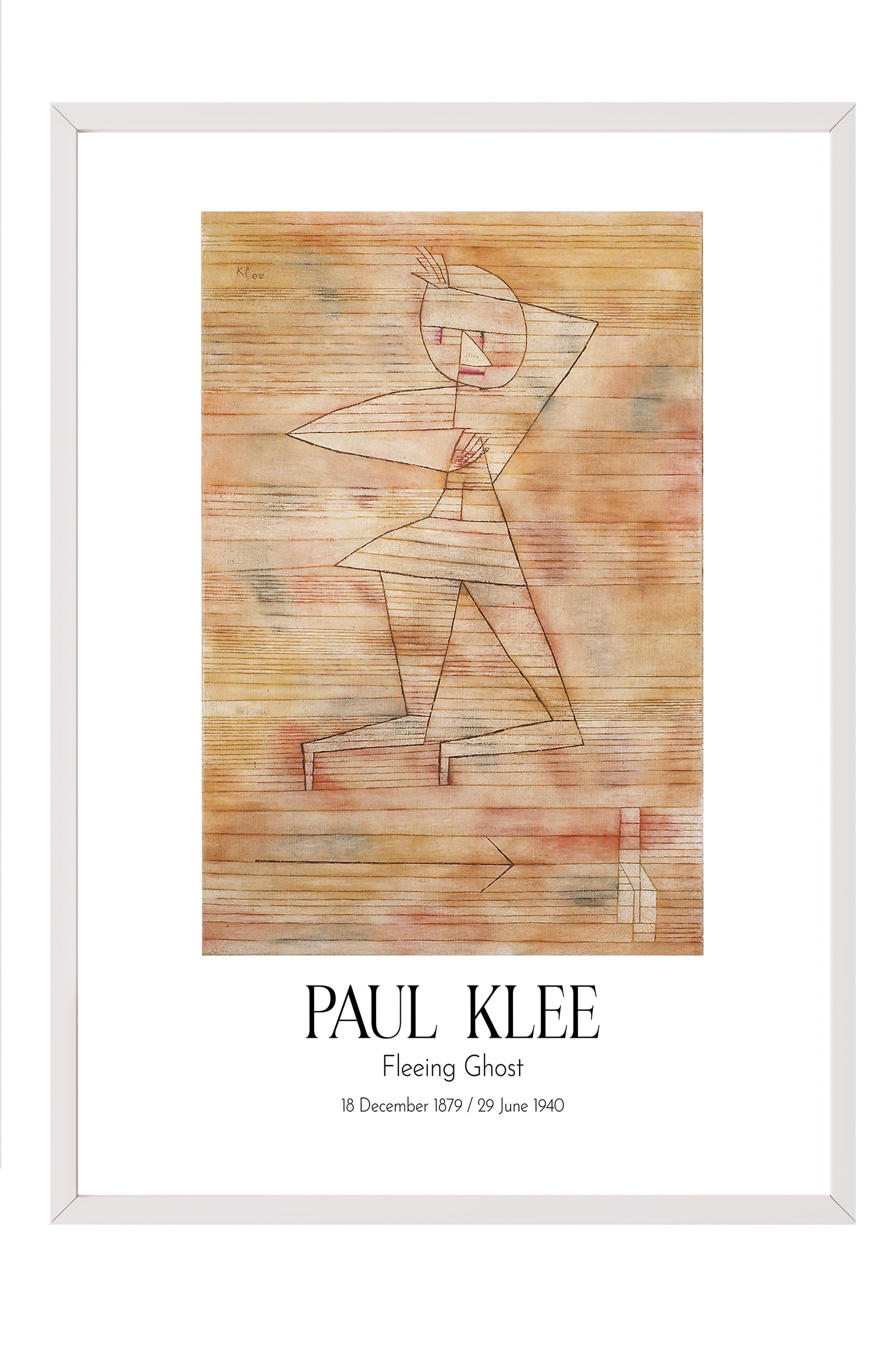 Paul Klee - Fleeing Ghost, Beyaz Çerçeveli Tablo, Sanat Serisi NO:110111