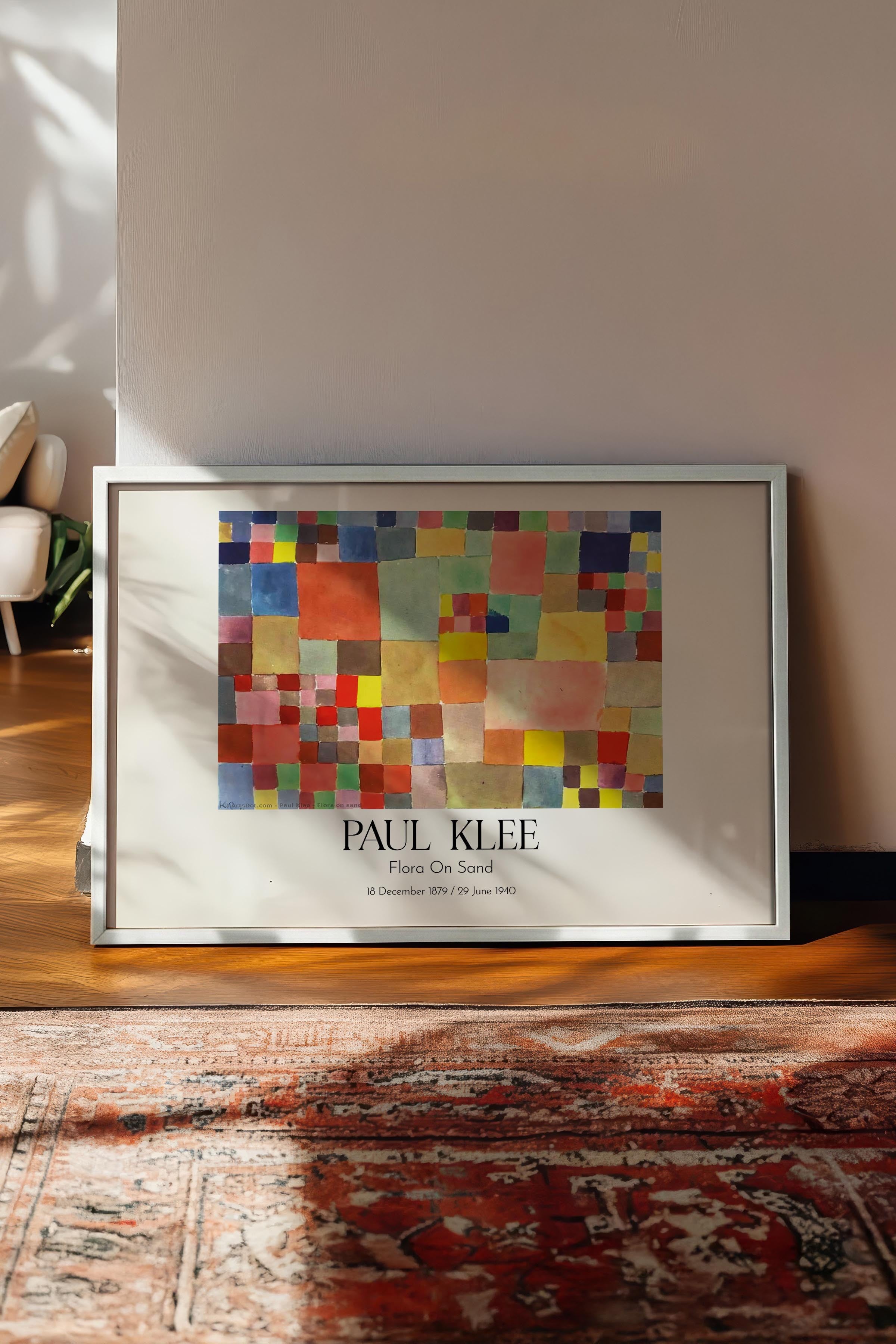 Paul Klee - Flora On Sand, Beyaz Çerçeveli Tablo, Sanat Serisi NO:110135