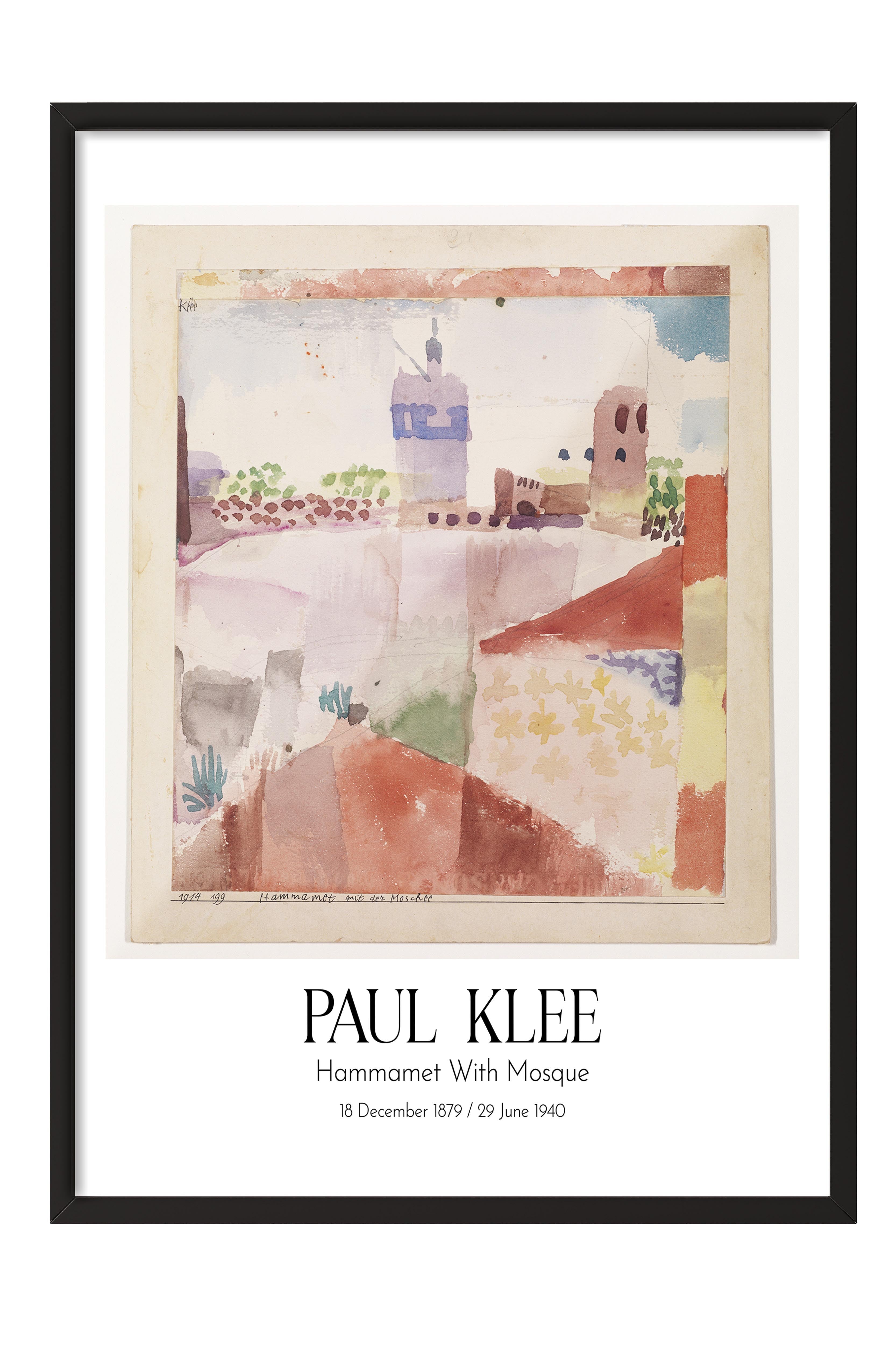 Paul Klee - Hammamet With Mosque, Siyah Çerçeveli Tablo, Sanat Serisi NO:110114