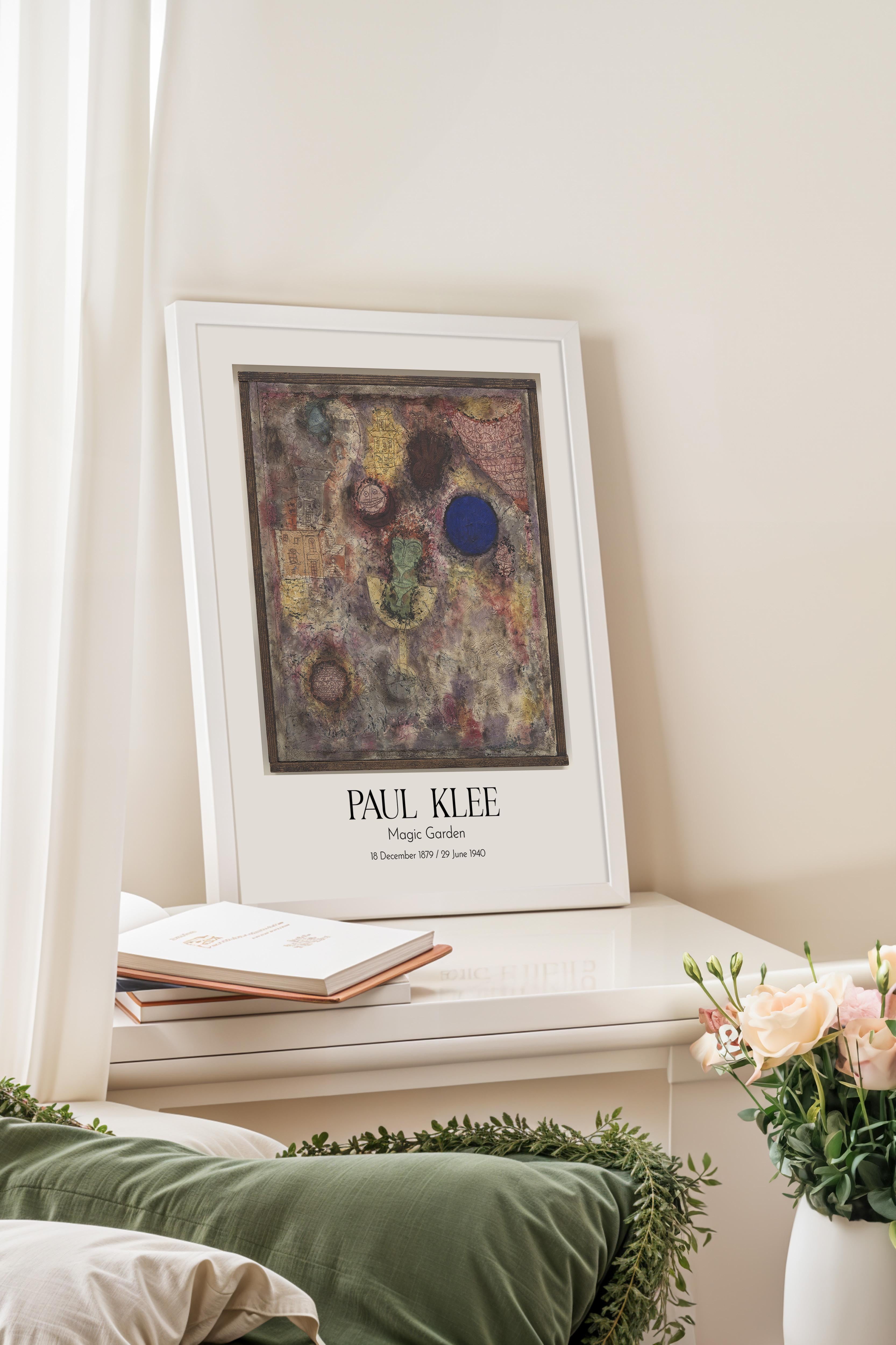 Paul Klee - Magic Garden, Beyaz Çerçeveli Tablo, Sanat Serisi NO:110115