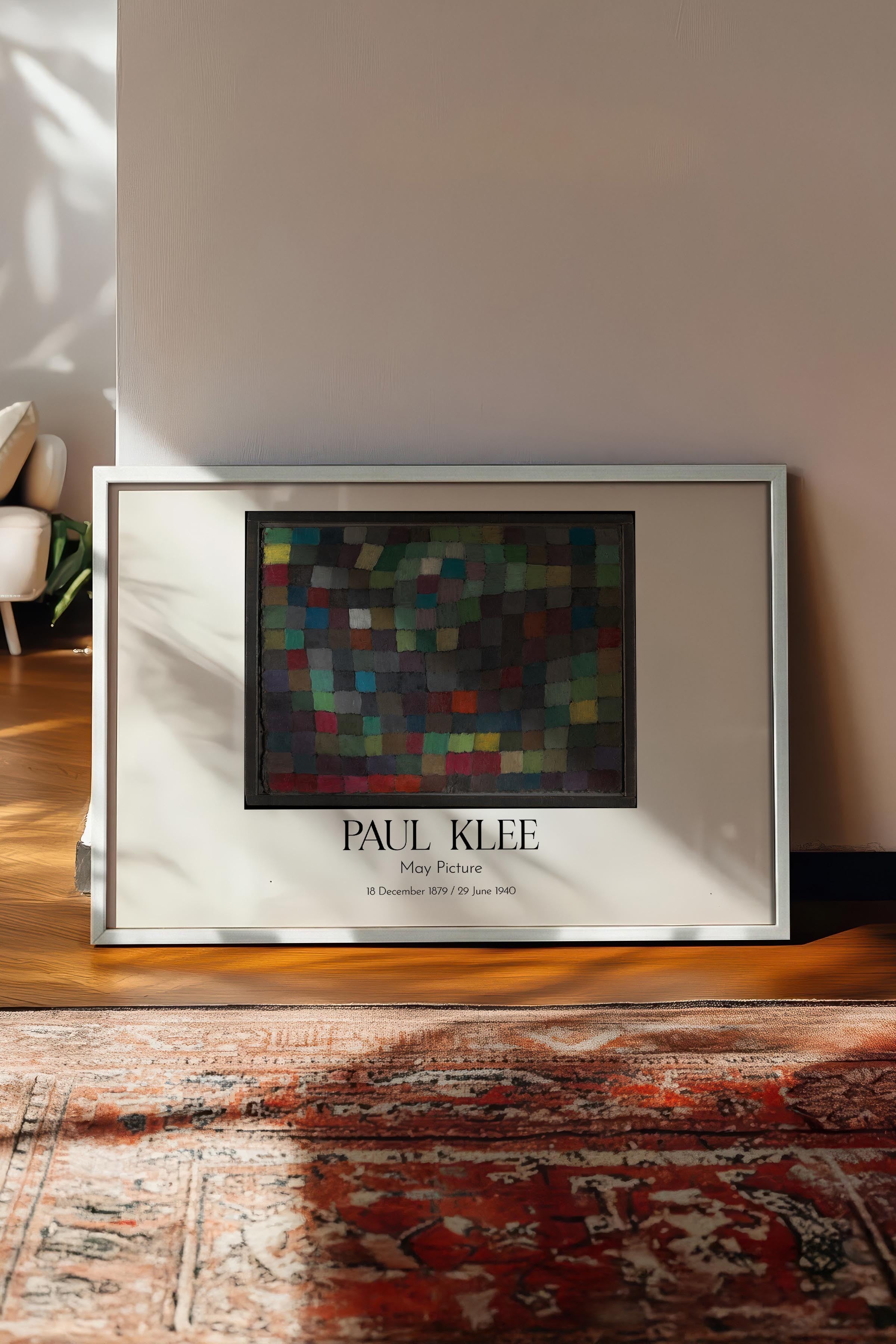 Paul Klee - May Picture, Beyaz Çerçeveli Tablo, Sanat Serisi NO:110128