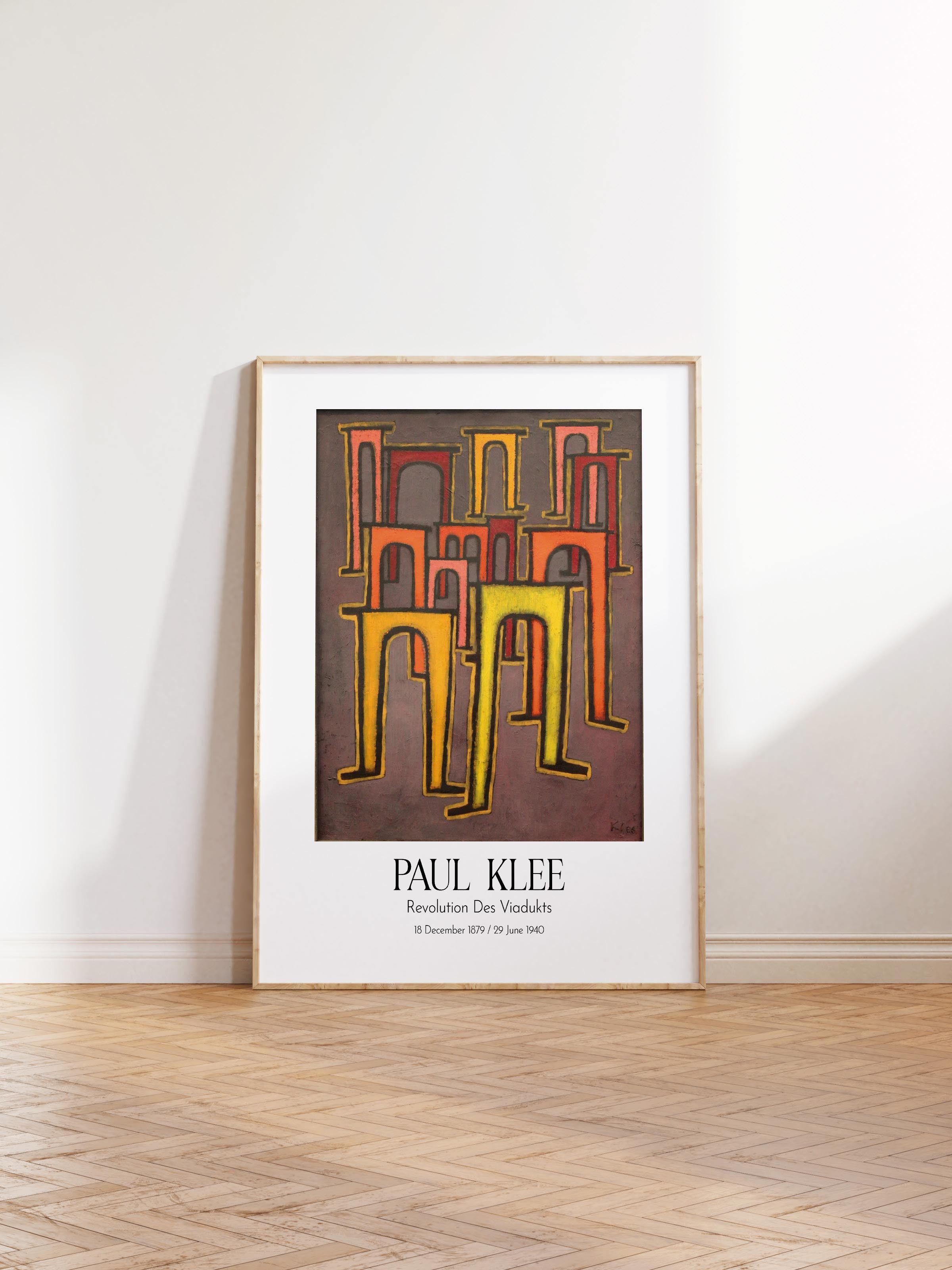 Paul Klee - Revolution Des Viadukts, Ahşap Çerçeveli Tablo, Sanat Serisi NO:110116