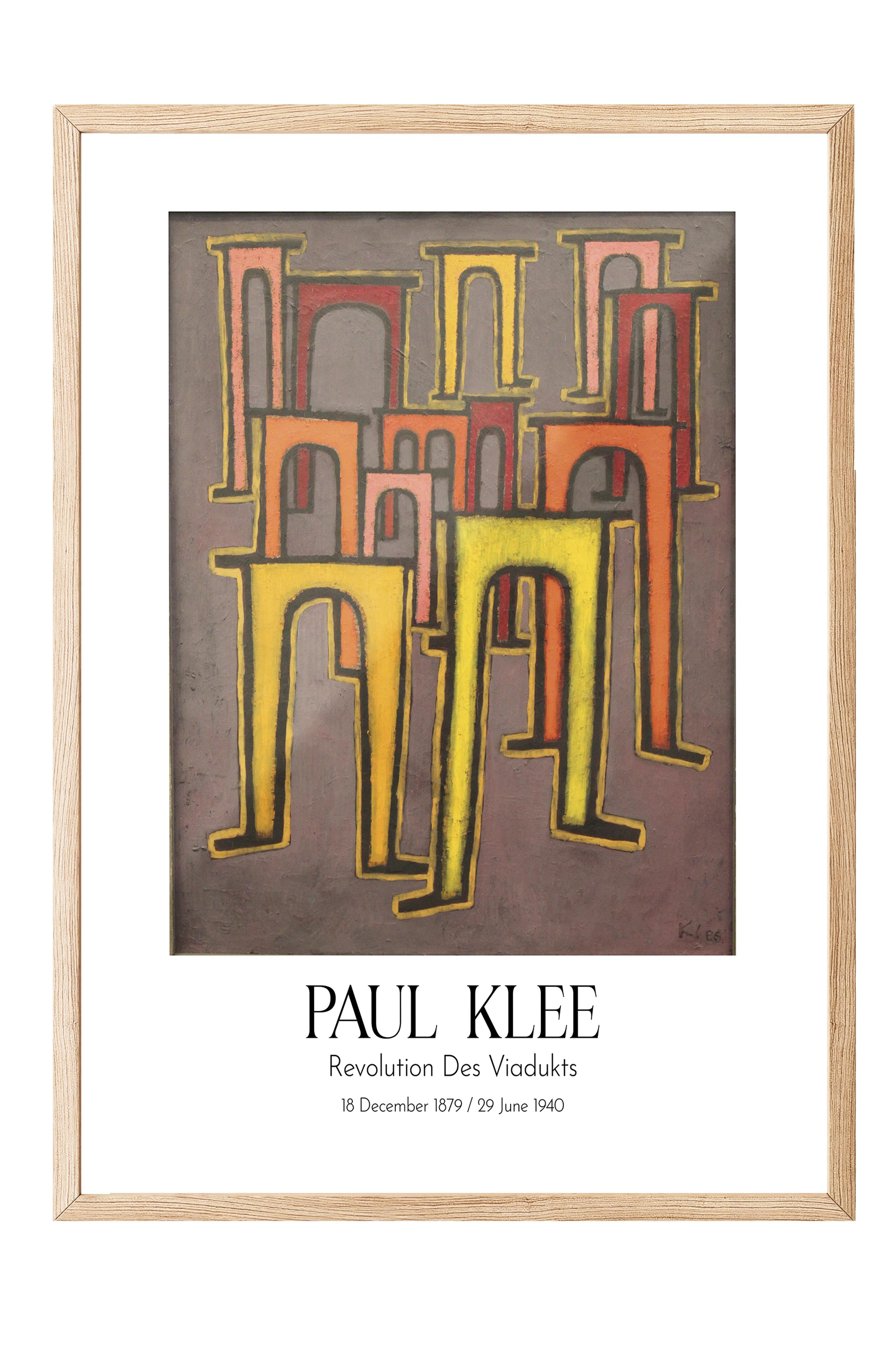 Paul Klee - Revolution Des Viadukts, Ahşap Çerçeveli Tablo, Sanat Serisi NO:110116