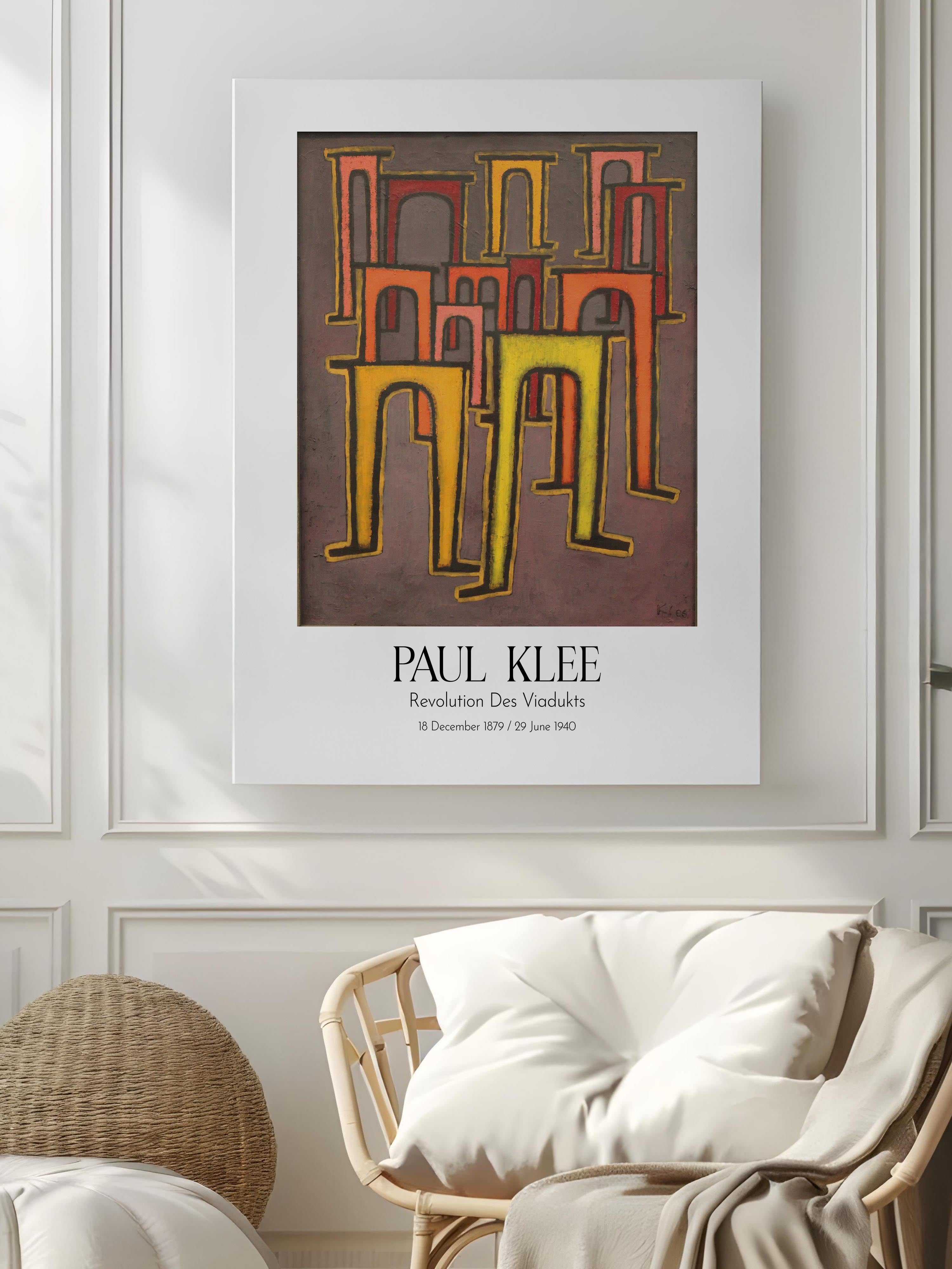 Paul Klee - Revolution Des Viadukts, Kanvas Tablo, Sanat Serisi NO:110116