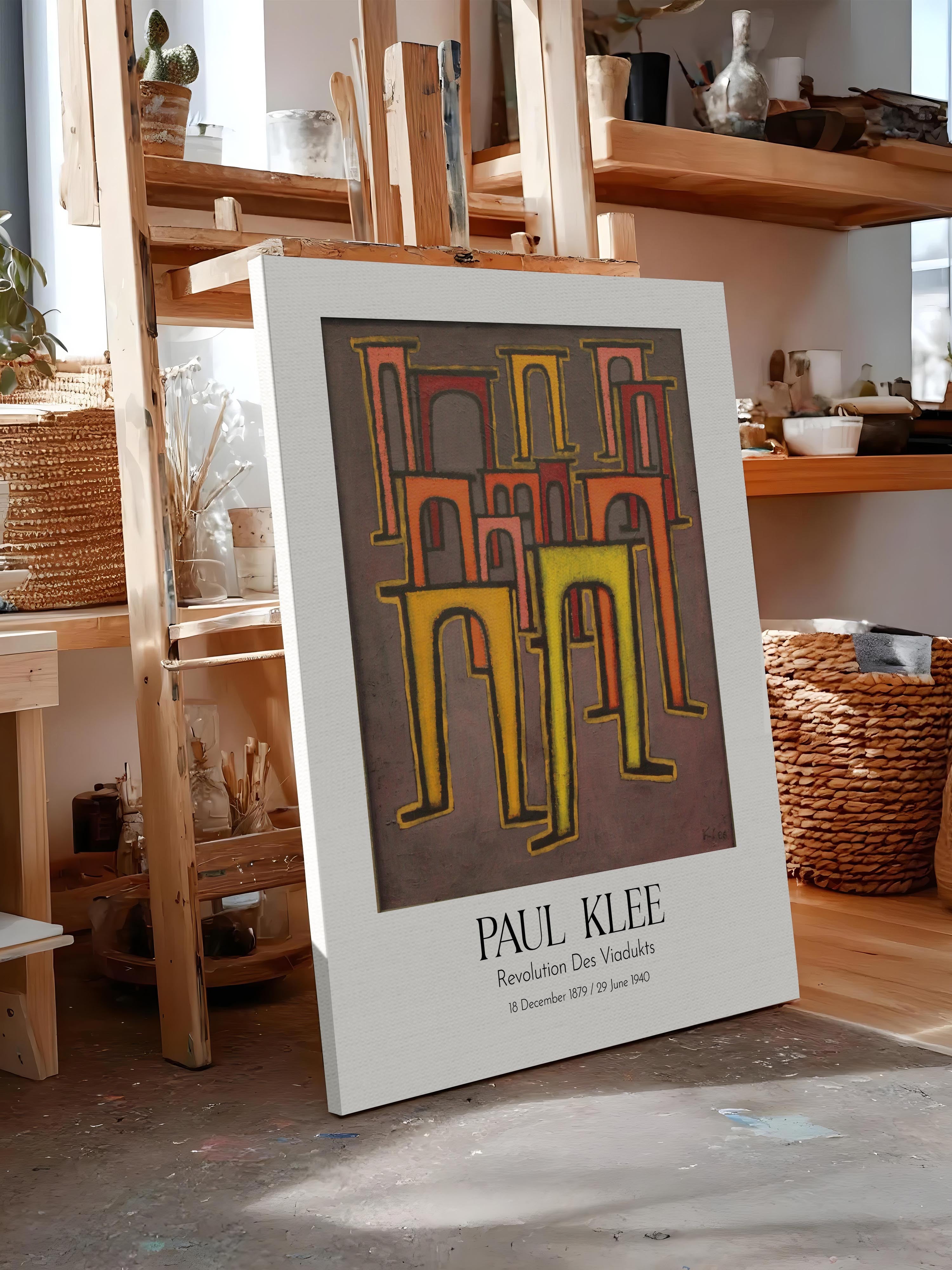 Paul Klee - Revolution Des Viadukts, Kanvas Tablo, Sanat Serisi NO:110116